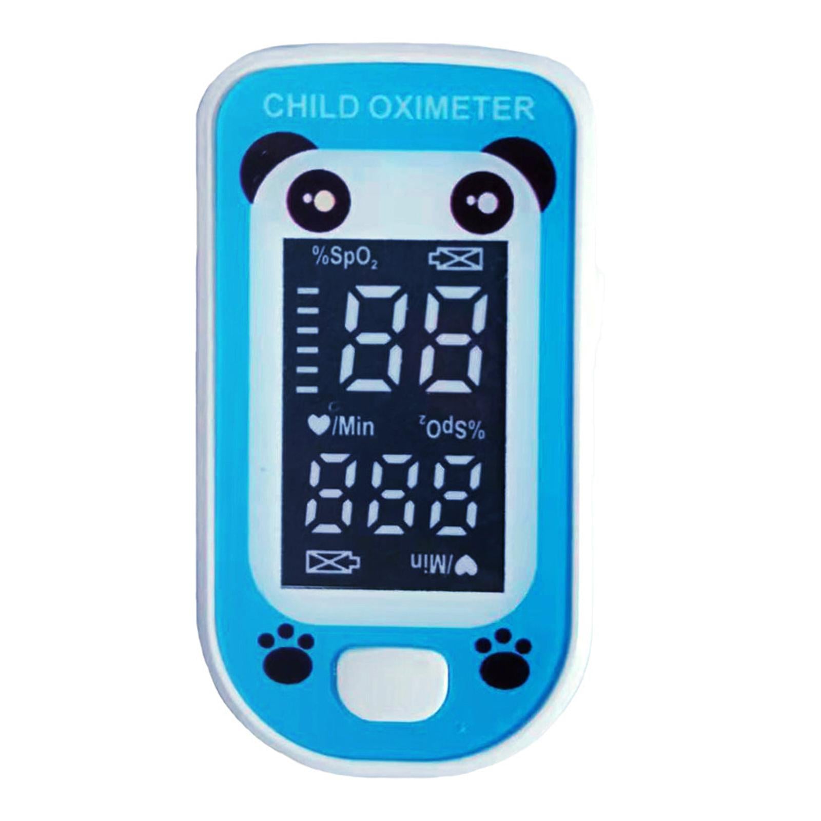 Cute Cartoon Panda Digital Finger Clip Pulse Oximeter For Children   Blue