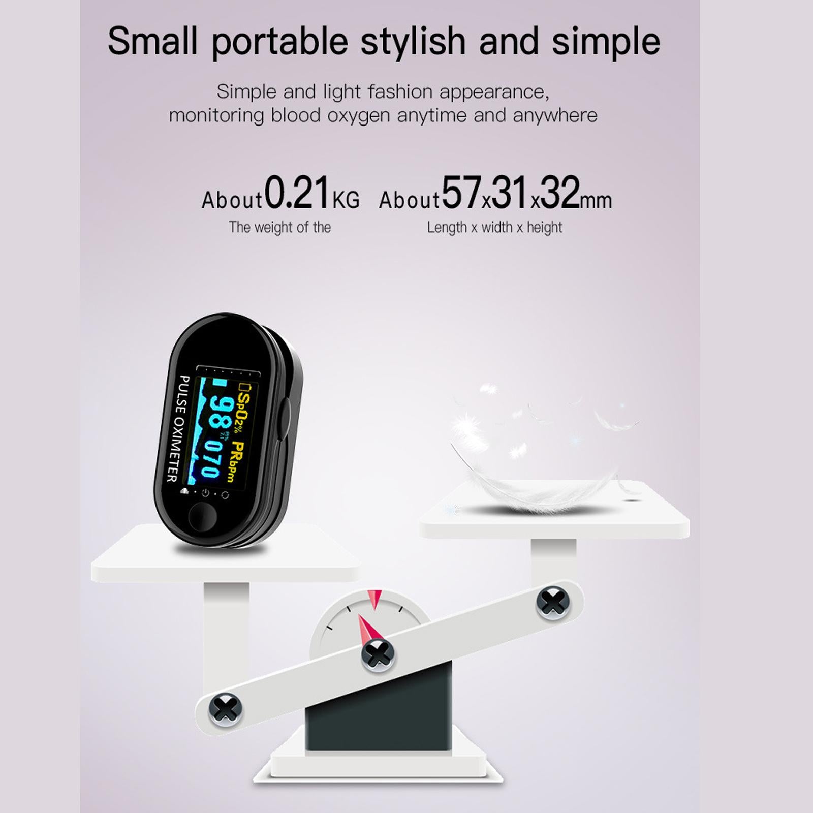 Finger Pulse Oximeter Blood Oxygen Saturation Meter  Black