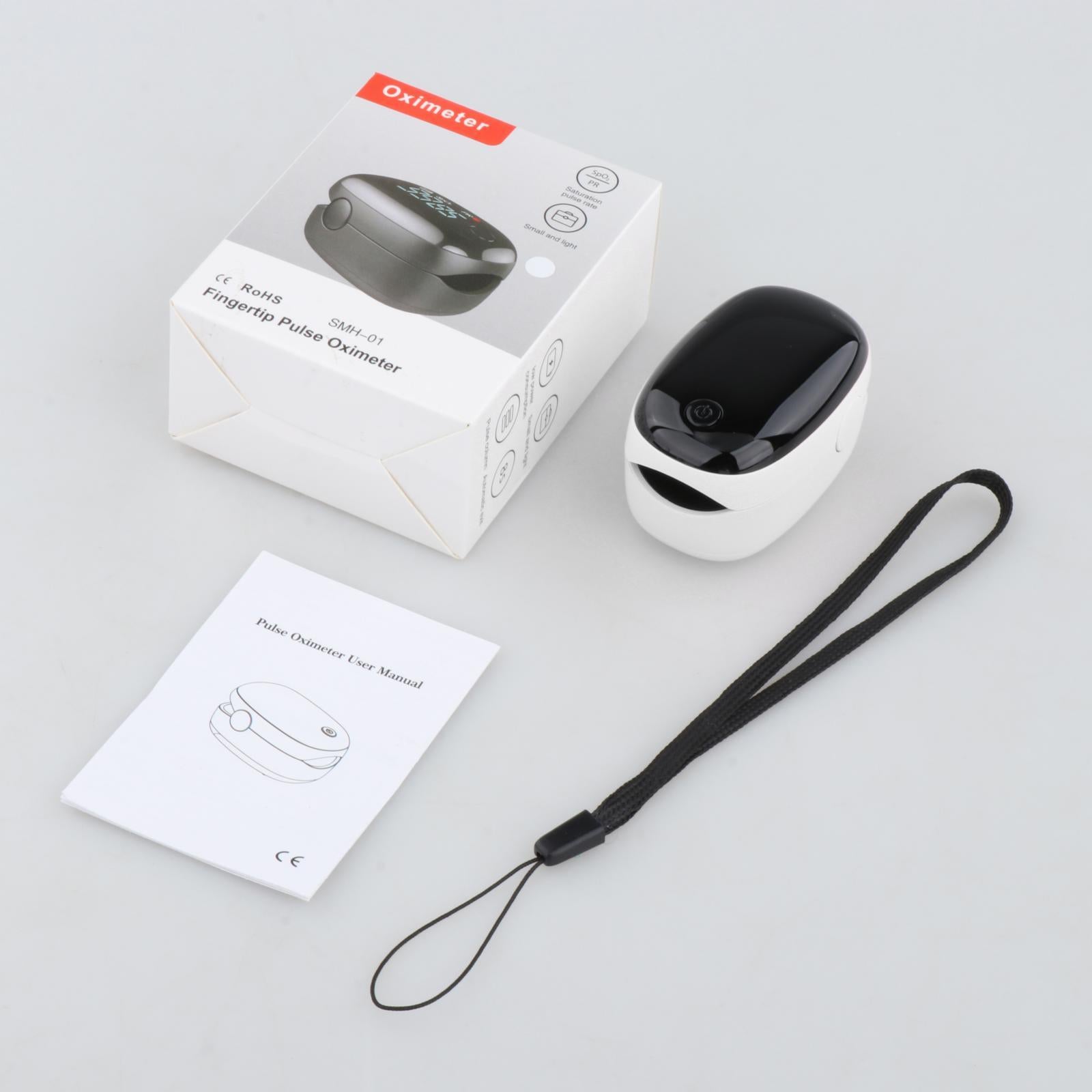 Household Fingertip Oximeter Blood Oxygen Monitor Battery Powered for Office White
