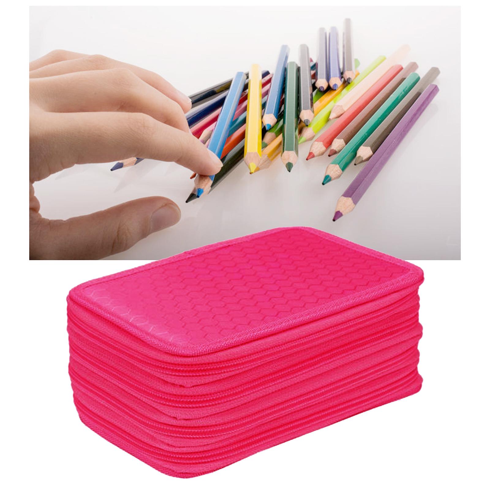 72 Slots Pencil Case for Watercolor Pens Markers Boys Girls Art Supplies Rose