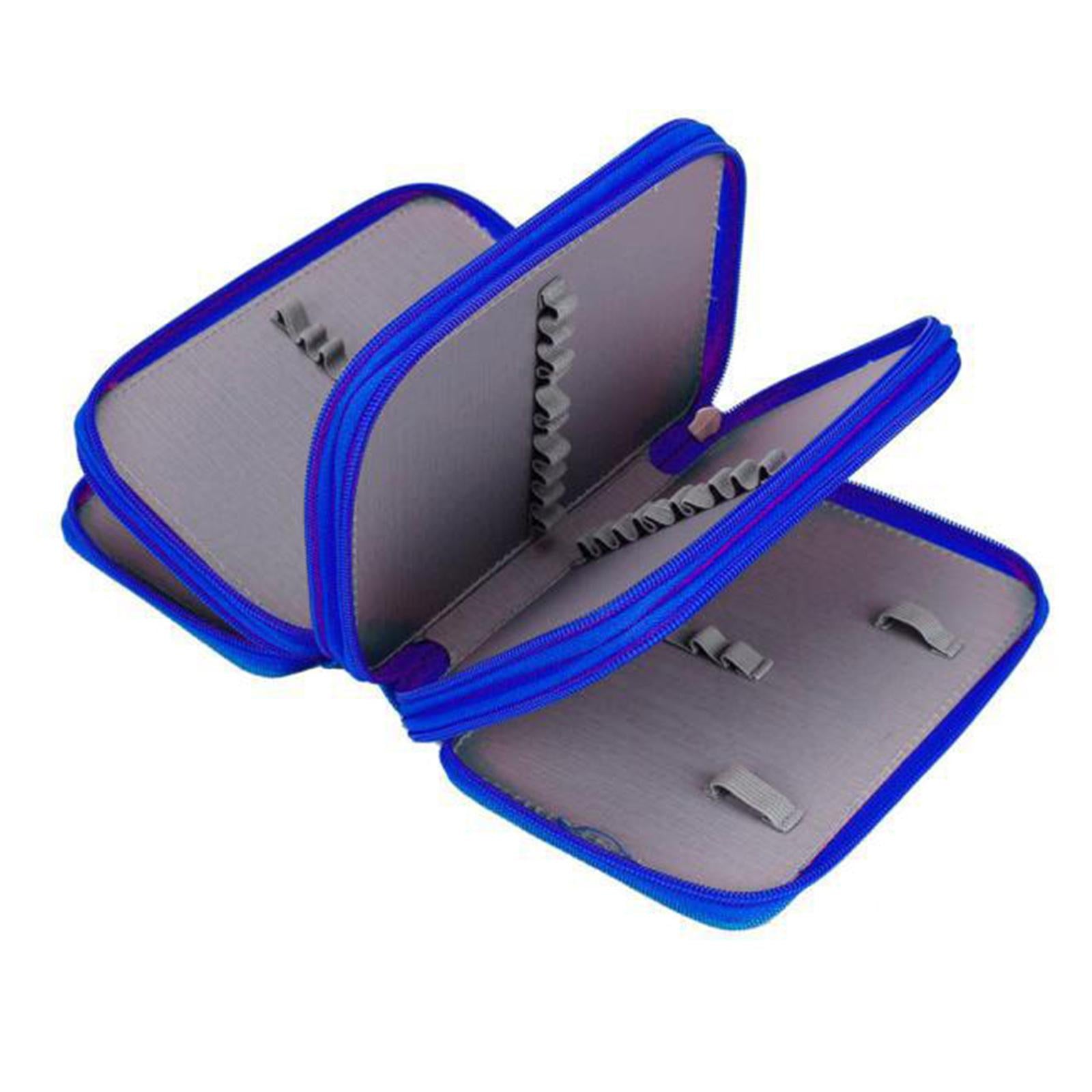 72 Slots Pencil Case for Watercolor Pens Markers Boys Girls Art Supplies Blue