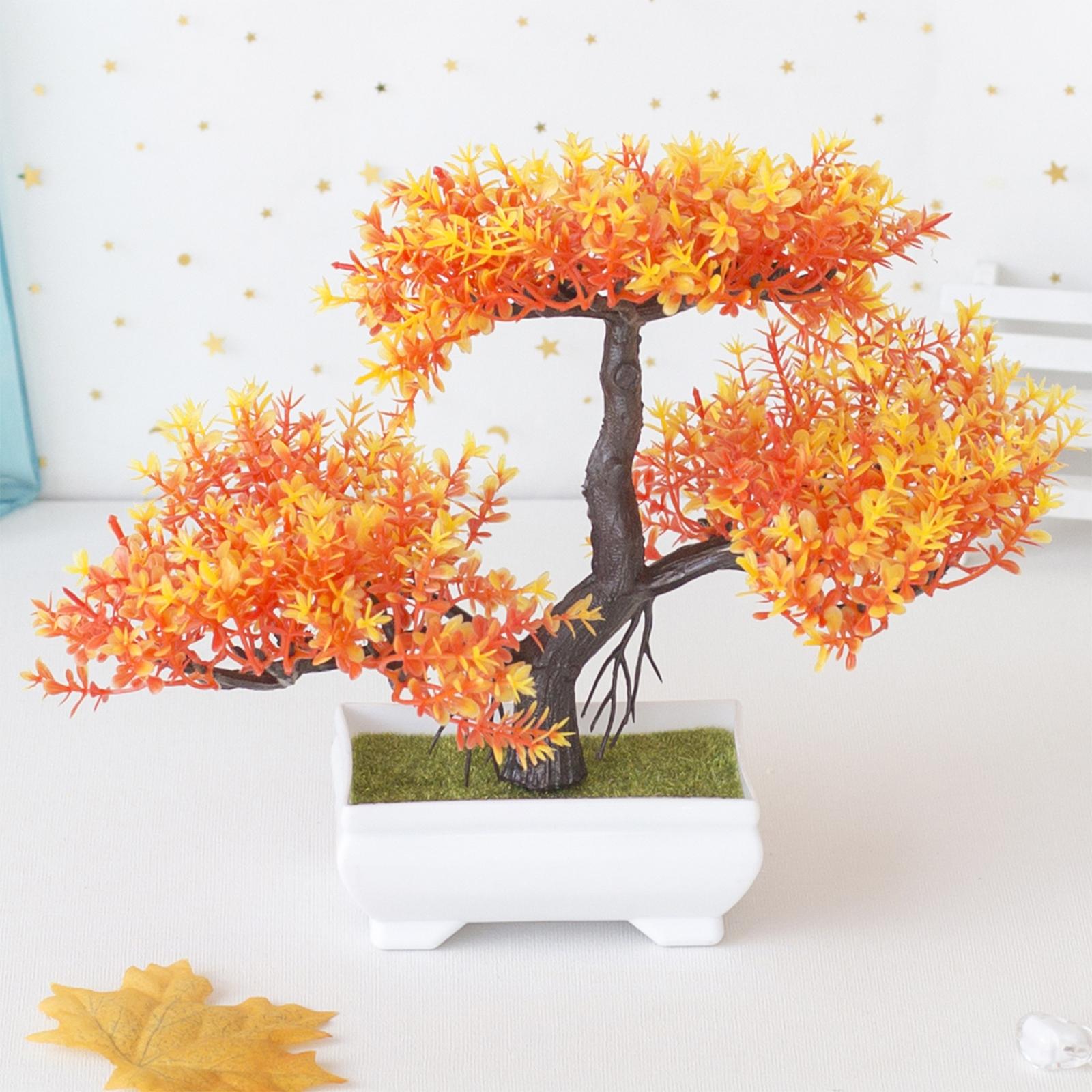 Artificial Plants Bonsai Tree for Home Garden Office Wall Book Shelf Decor Yellow