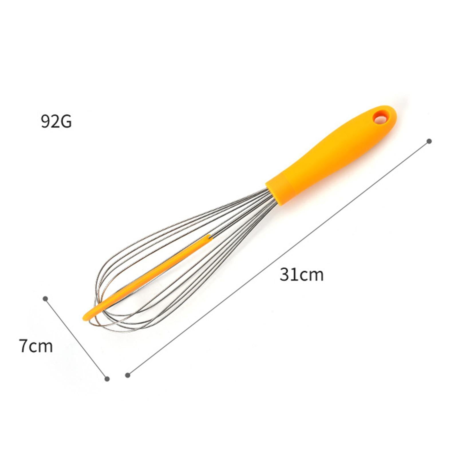 Kitchen Silicone Whisk Non-Slip Easy to Clean Egg Beater Milk Frother Yellow