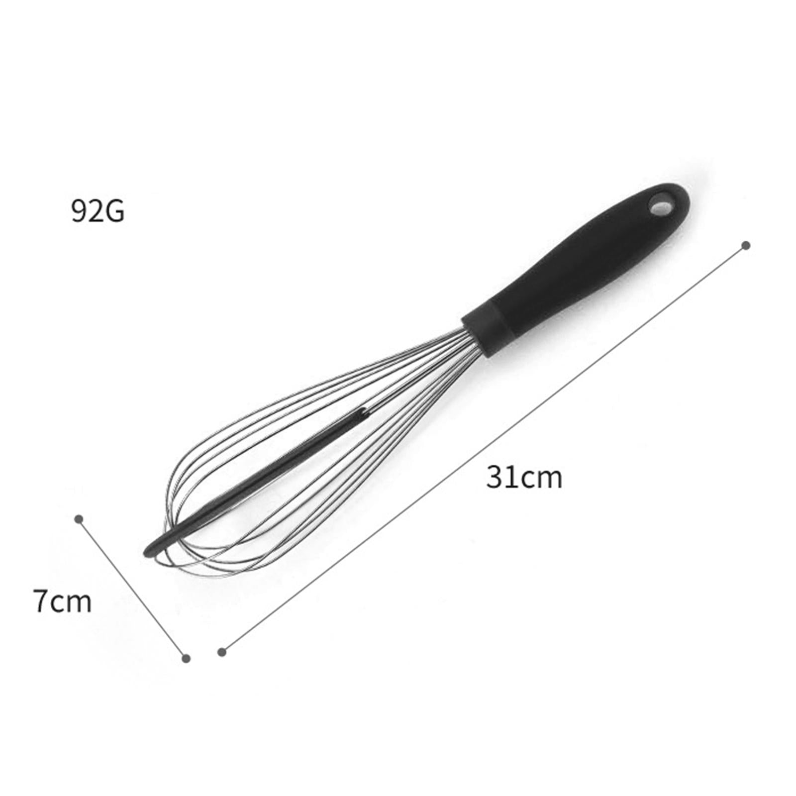 Kitchen Silicone Whisk Non-Slip Easy to Clean Egg Beater Milk Frother Black