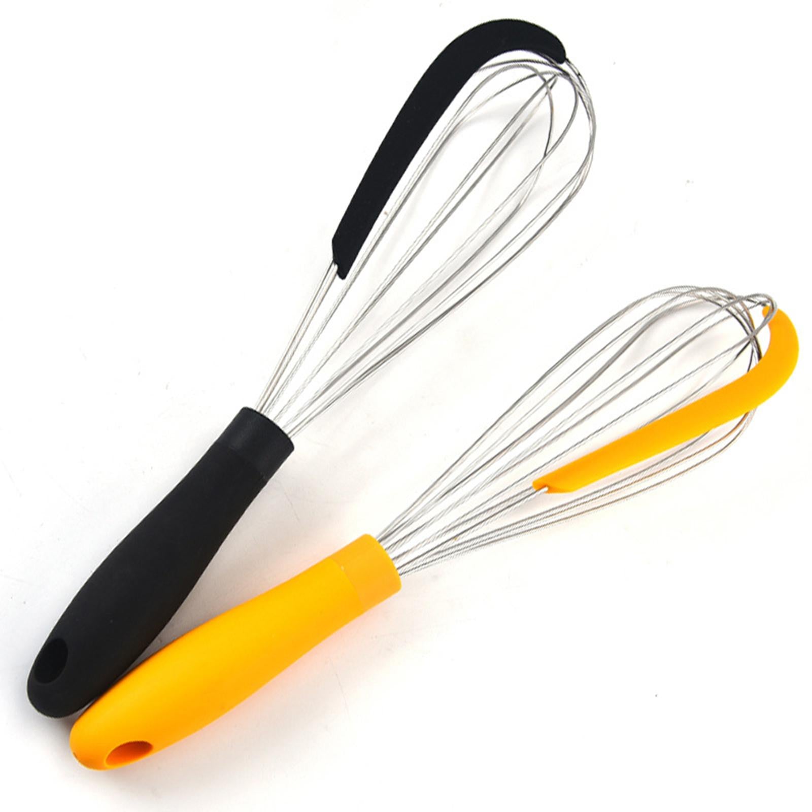 Kitchen Silicone Whisk Non-Slip Easy to Clean Egg Beater Milk Frother Black