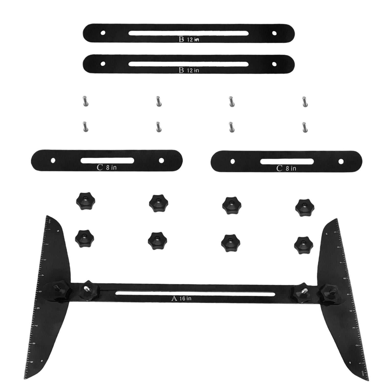 Stair Treads Gauge Template Shelf Scribe Tool for Stairs Risers Black