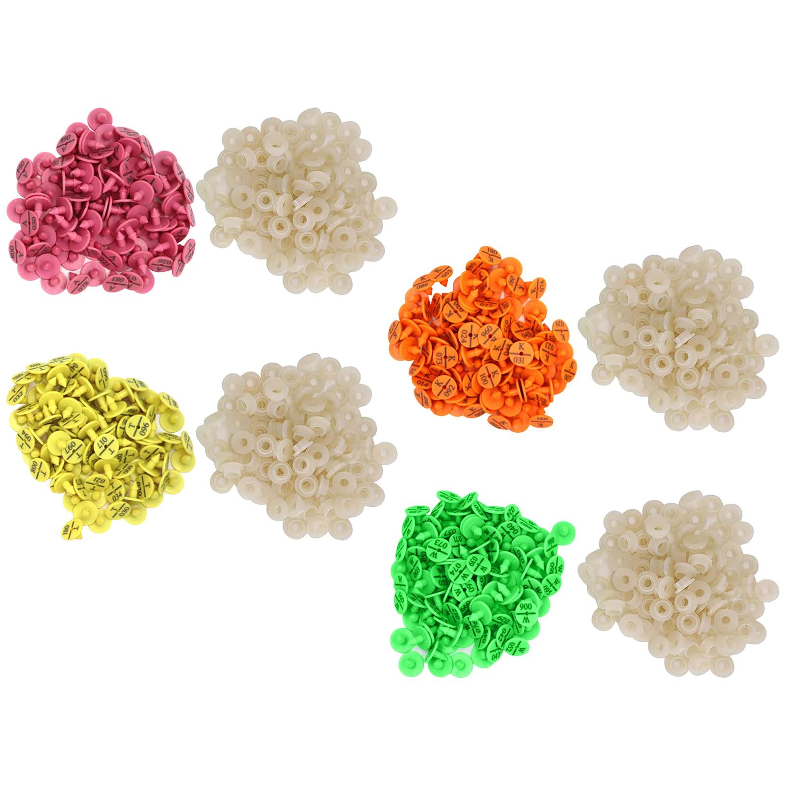 100Pcs Numbered Ear Tag Earrings for Rabbit Cow Cattle Pigs Calf Hogs Sheep Rose Red