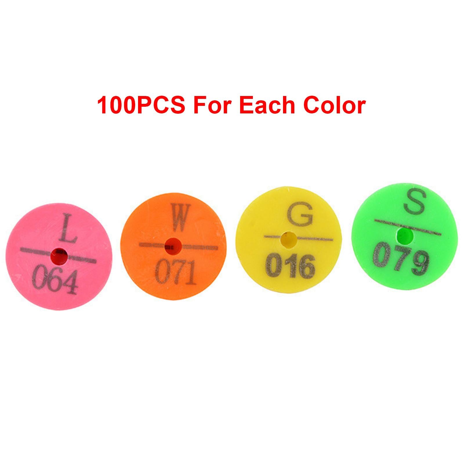 100Pcs Numbered Ear Tag Earrings for Rabbit Cow Cattle Pigs Calf Hogs Sheep Rose Red