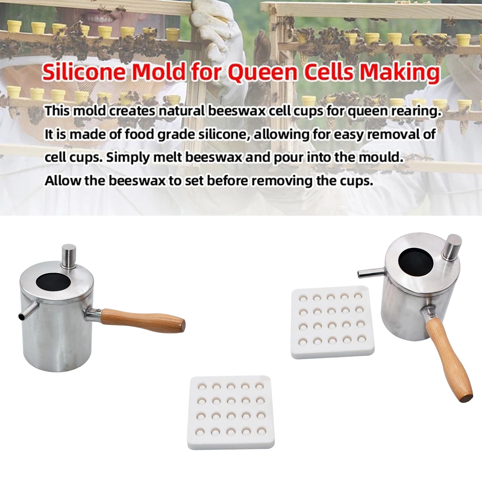 Beeswax Melting Pot Pouring Pot Beekeeping Tools for Home Garden Beginners Mold