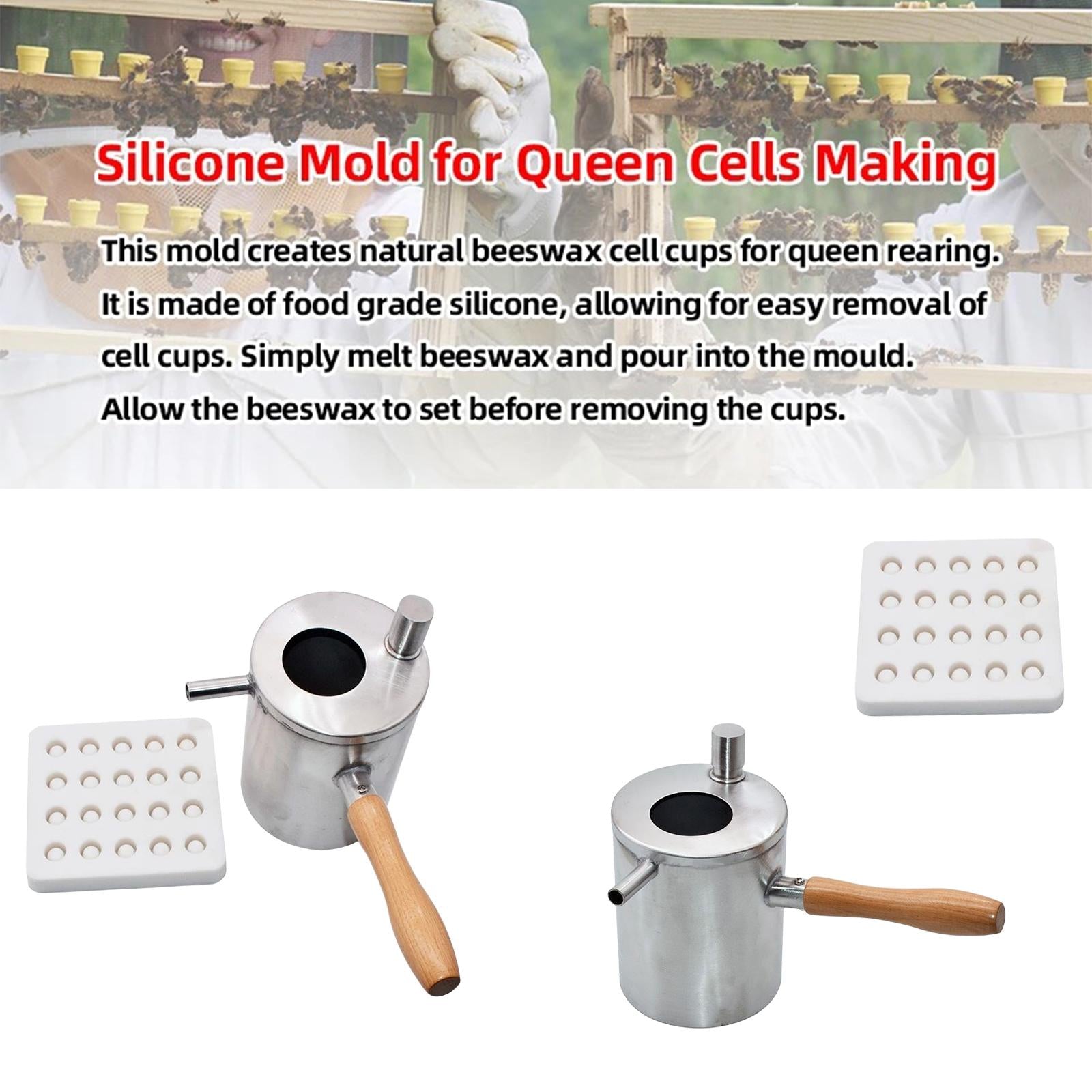 Beeswax Melting Pot Pouring Pot Beekeeping Tools for Home Garden Beginners Mold
