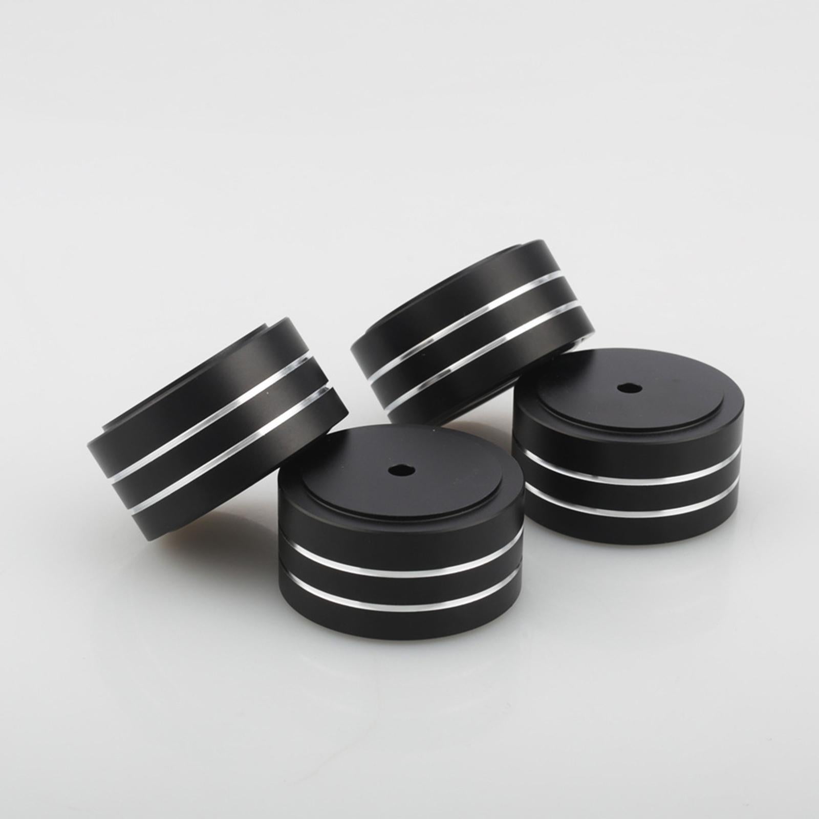 HiFi Aluminum Speaker Feet Shock Pad Spikes for Recorder DAC Devices Black