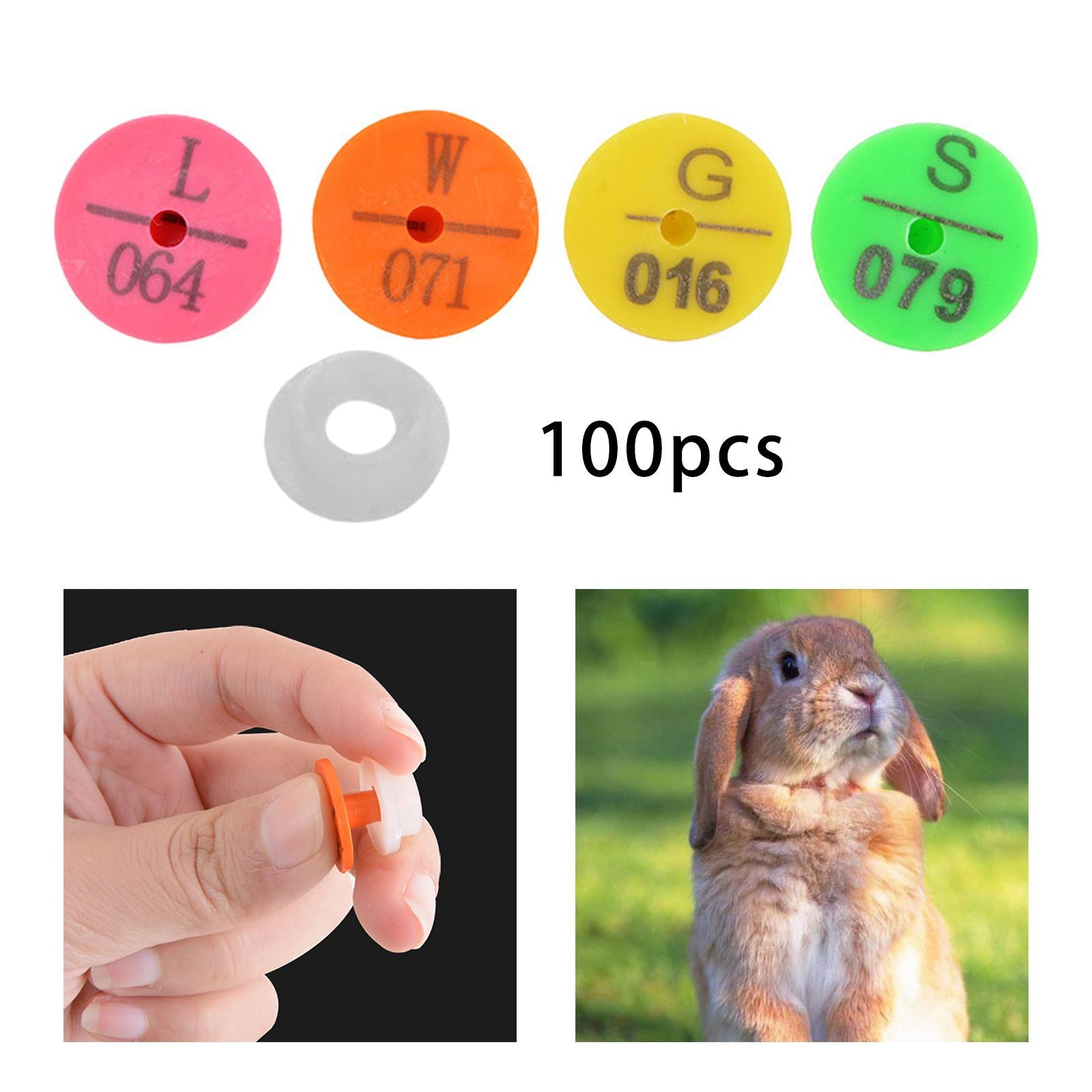 Ear Tag Anti-Shedding Number ABS Rose Red Animal for Livestock Rabbit Pig