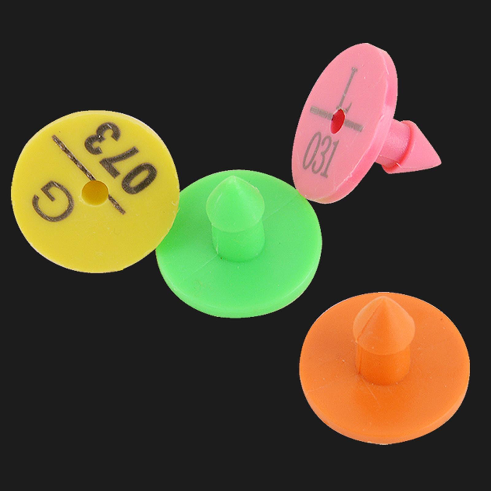 100Pcs Ear Tag Number Anti-Dropping Plastic Green for Livestock Rabbit Dog