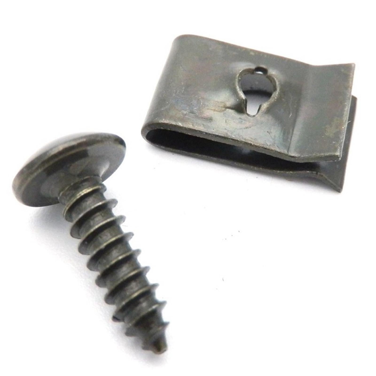 30pcs Car Motorcycle Plastic Cover Metal Retainer U-Type Clips and Screws M4X12