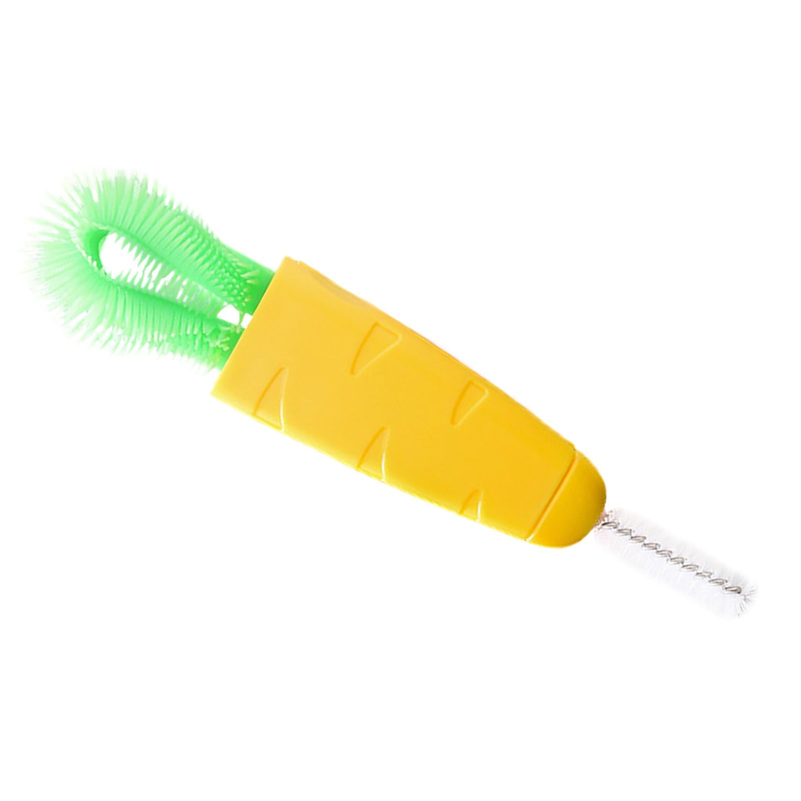 Creative Carrot Shape Cup Brush for Bottle Mouth Cover Gap Corner Cup Lid pineapple yellow
