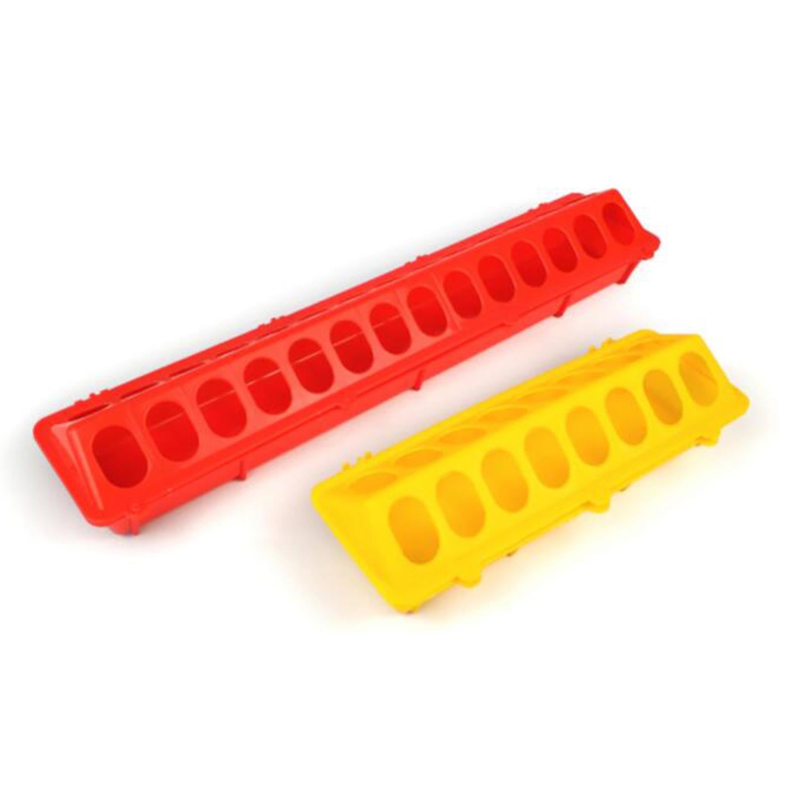 Poultry Feeder Chicken Feeding Trough Plastic Flip Top Container Red
