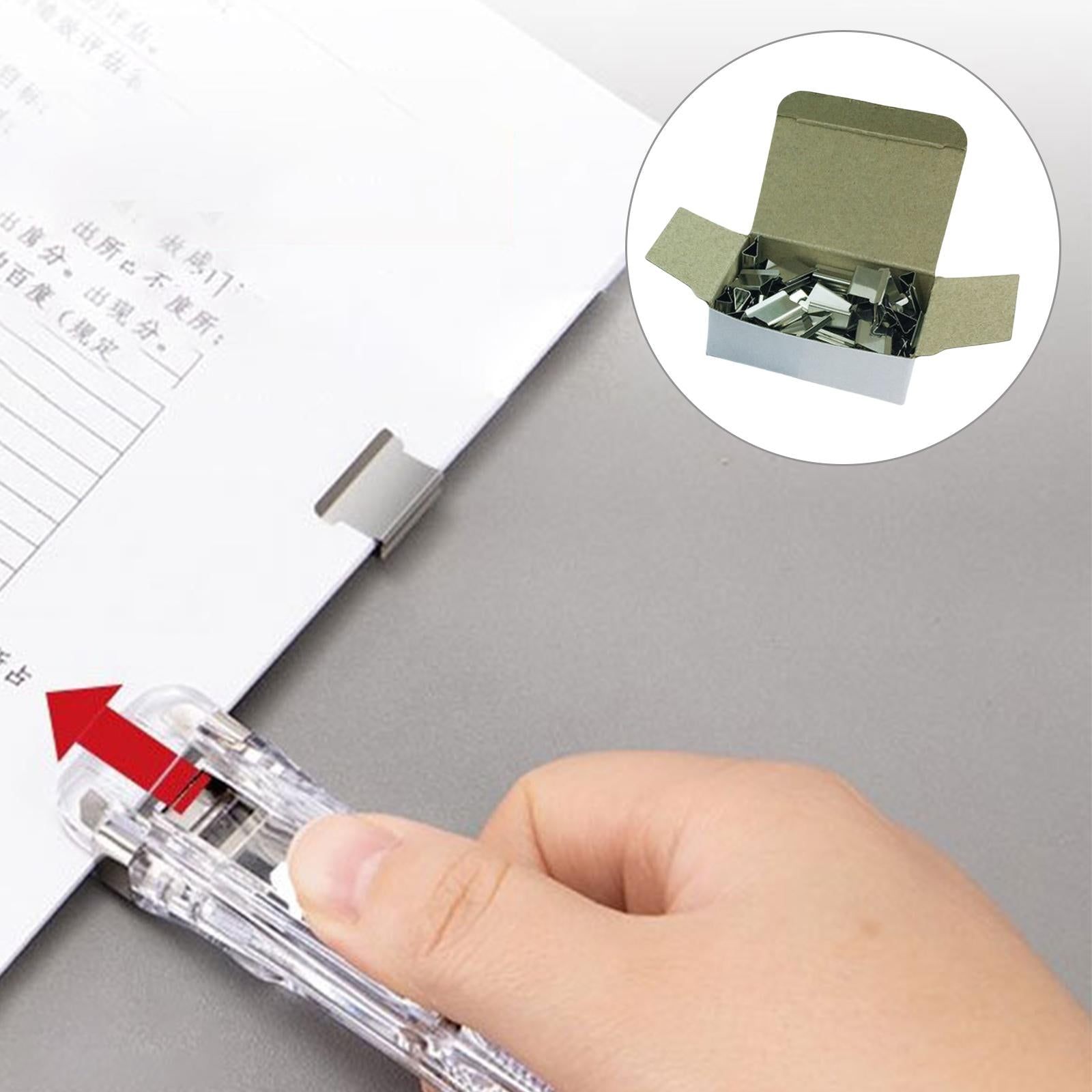 Mini Push Stapler with 50 Clips , 40 Sheet Capacity 50 Clips
