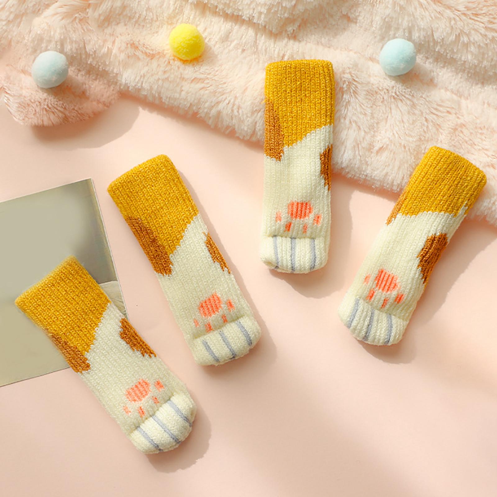 Door Handle Cover Cat Paw Shaped Washable Safety Equipment for Furniture Deep Yellow