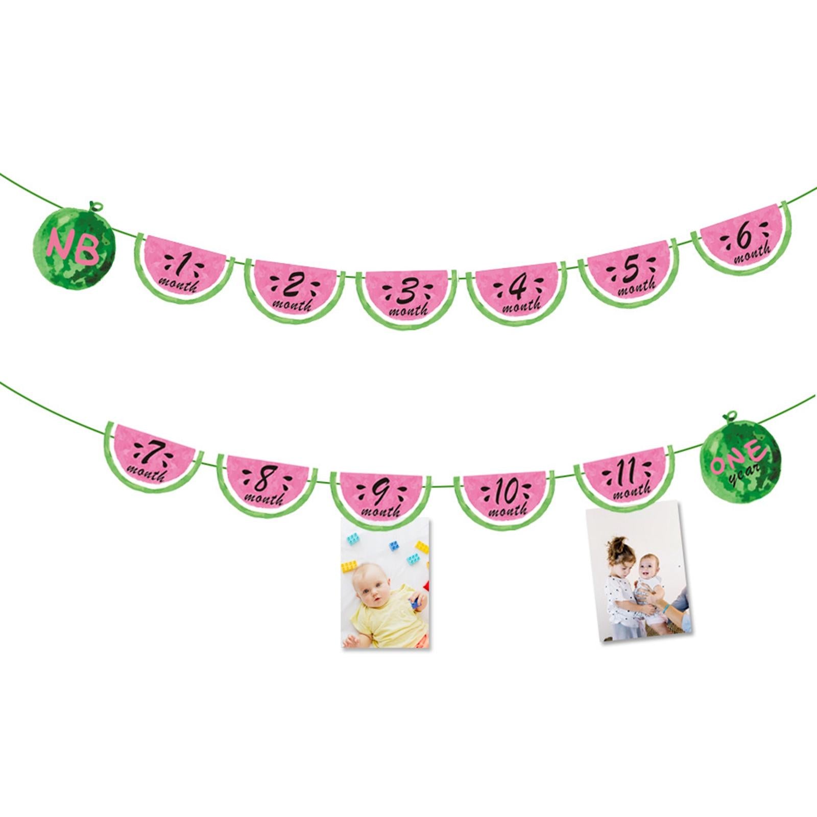One in A Melon Cake Cupcake Toppers Glitter Watermelon Themed for Birthday