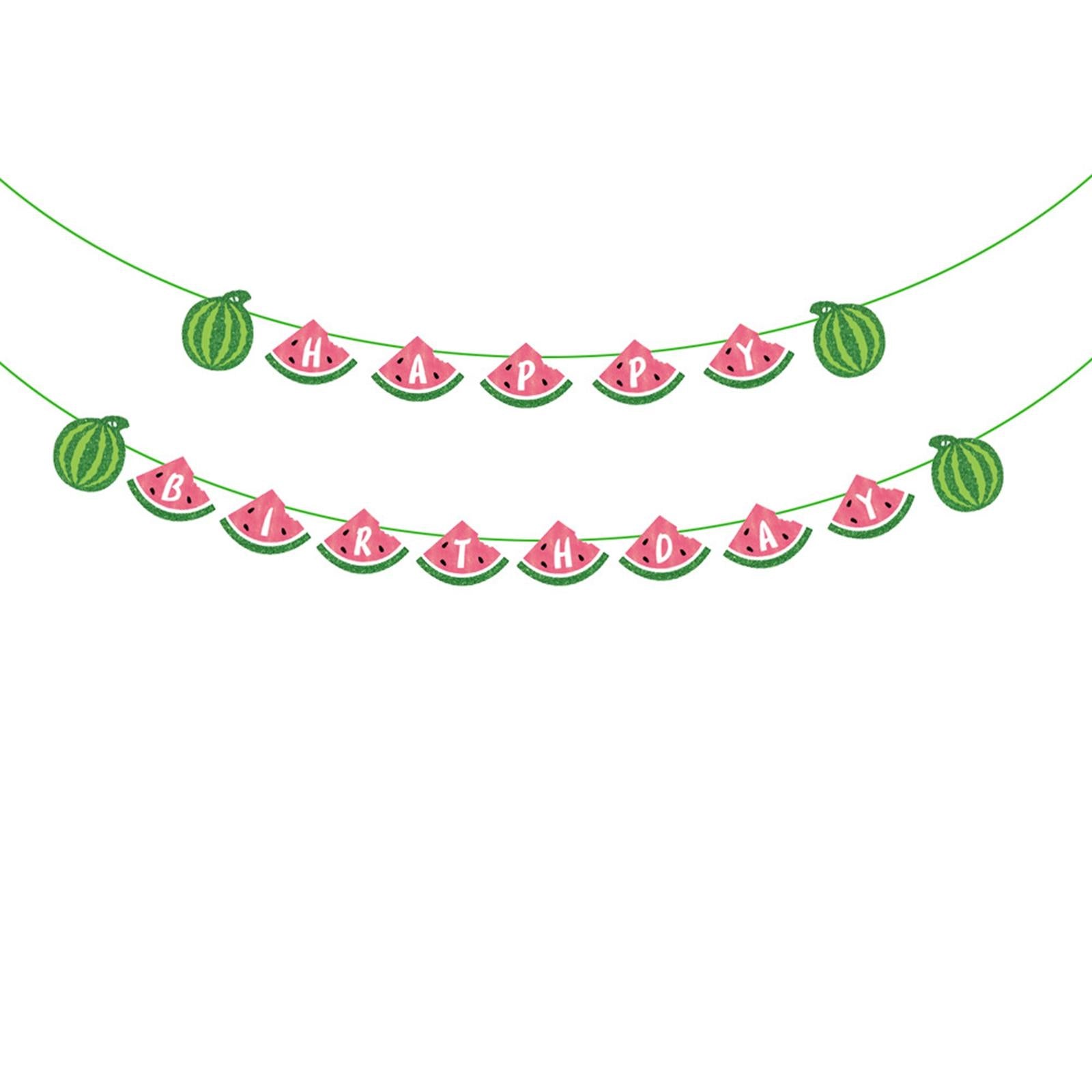 One in A Melon Cake Cupcake Toppers Glitter Watermelon Themed for Birthday