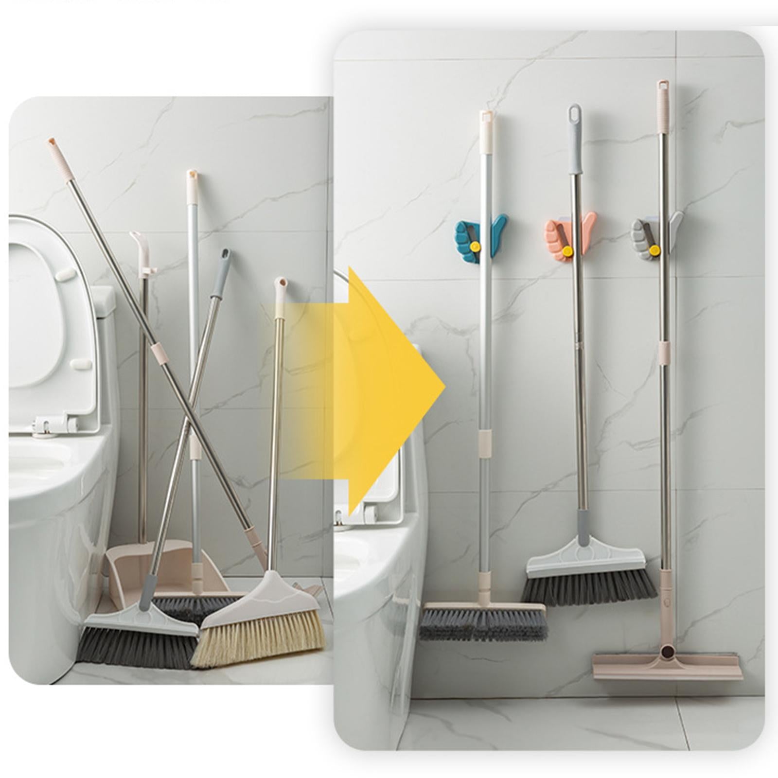 Broom Hanger Hook Space Saving Neat and Orderly for Toilet Brushes Spoons Blue