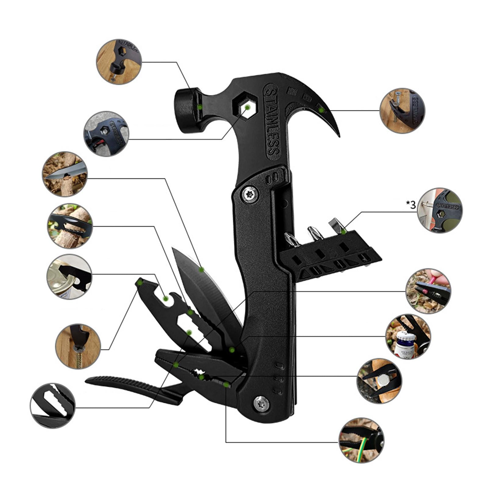 Folding Claw Hammer Hand Tools Men Gifts for Emergency Car Repair
