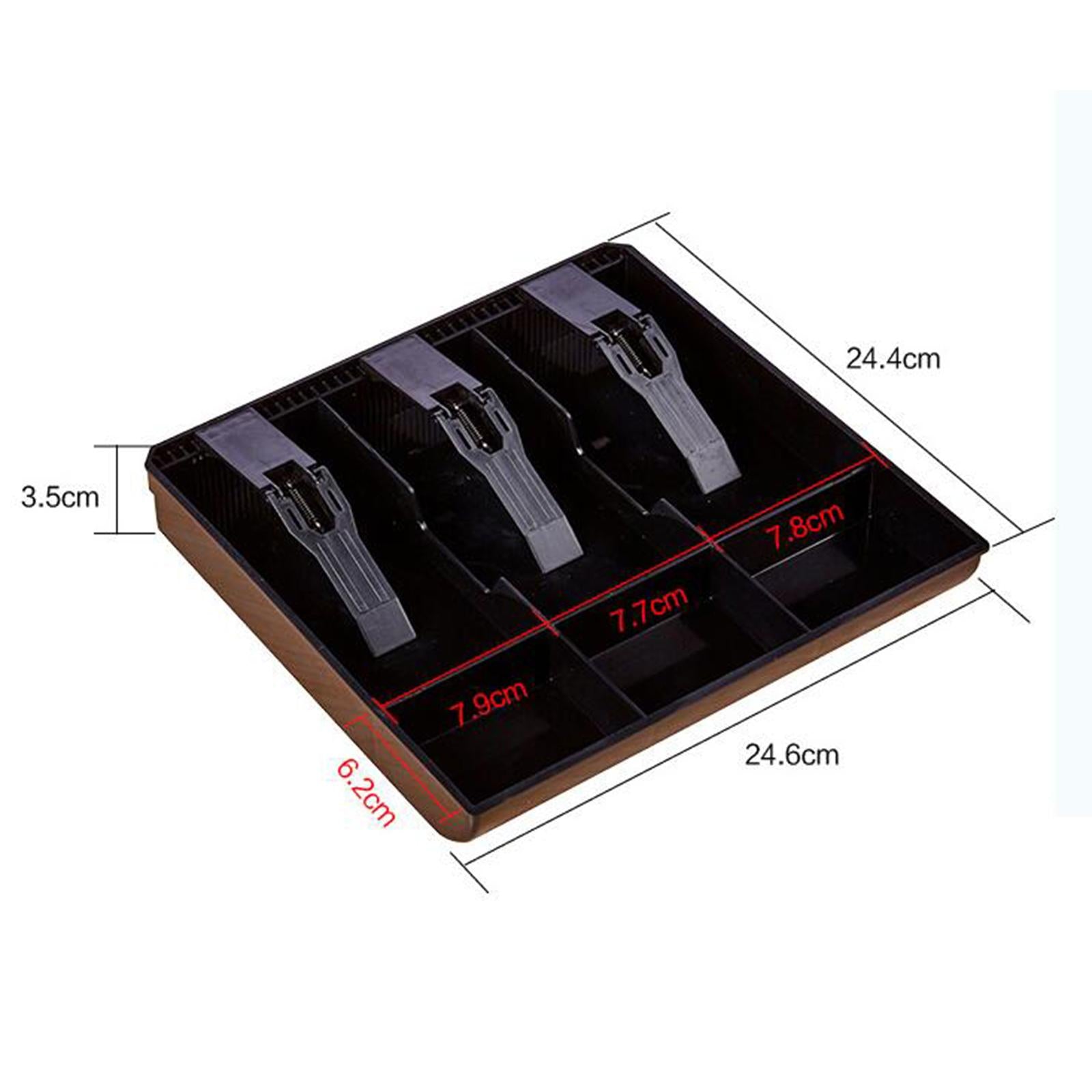 3 Grid Cash Drawer Replacement Cash Box for Store Hotel Storage Organizer