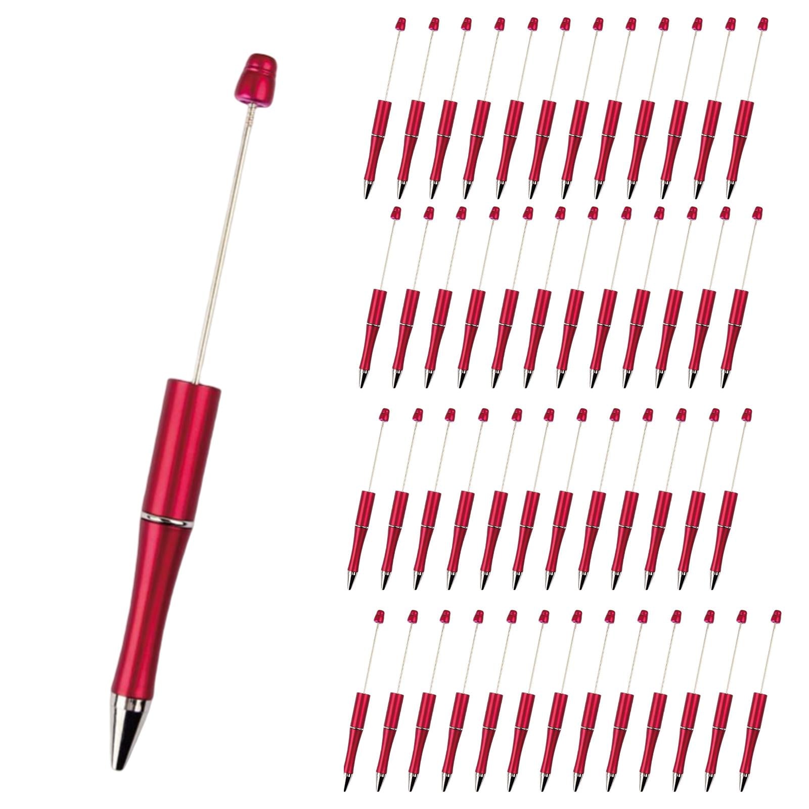 50x Bead Pens Ballpoint Pen Ball Pen for Office School  Red