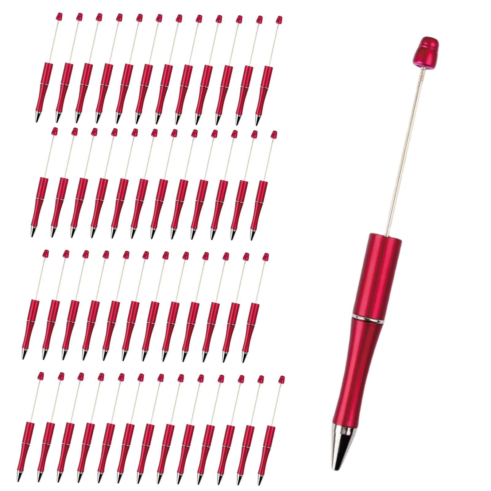 50x Bead Pens Ballpoint Pen Ball Pen for Office School  Red