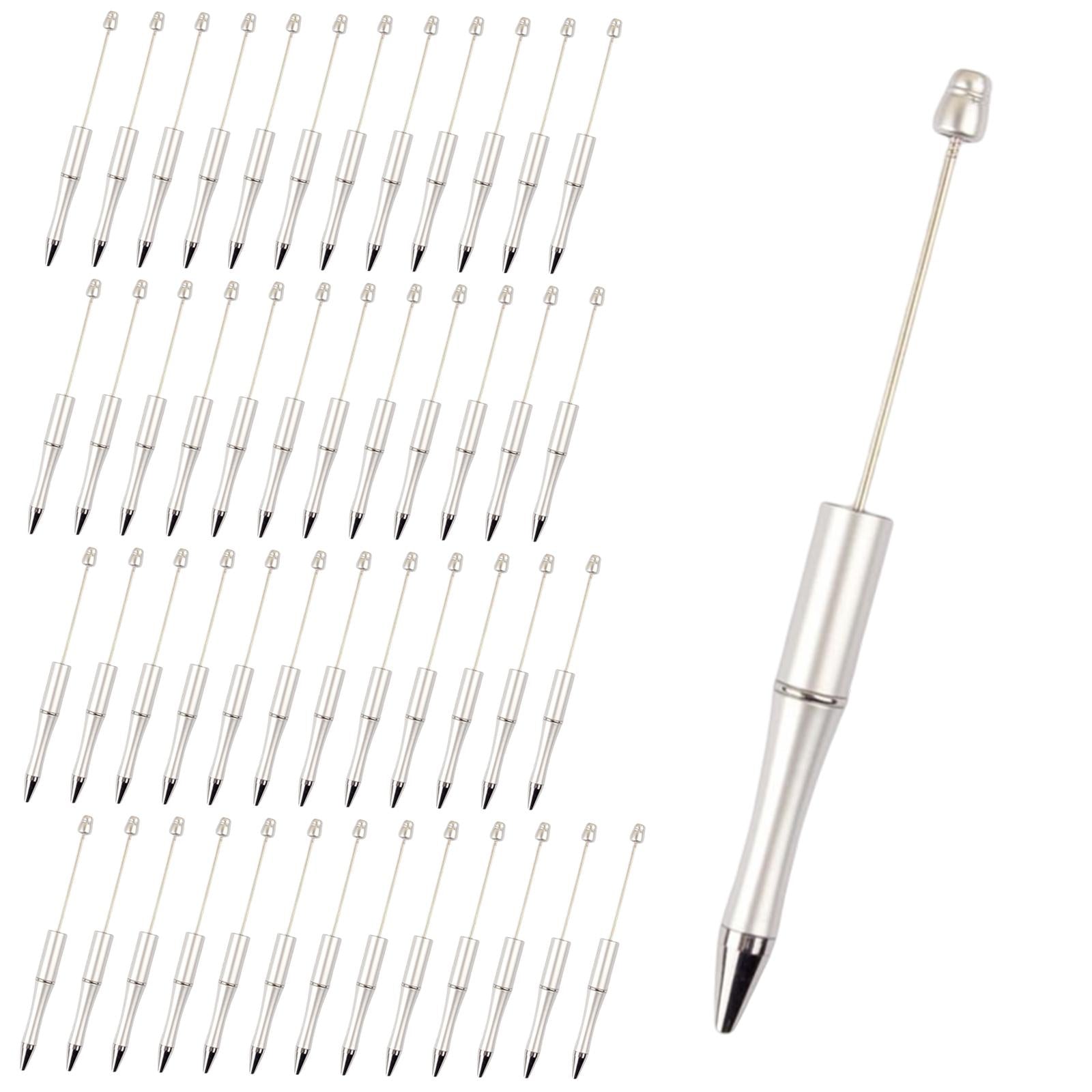 50x Bead Pens Ballpoint Pen Ball Pen for Office School  Silver