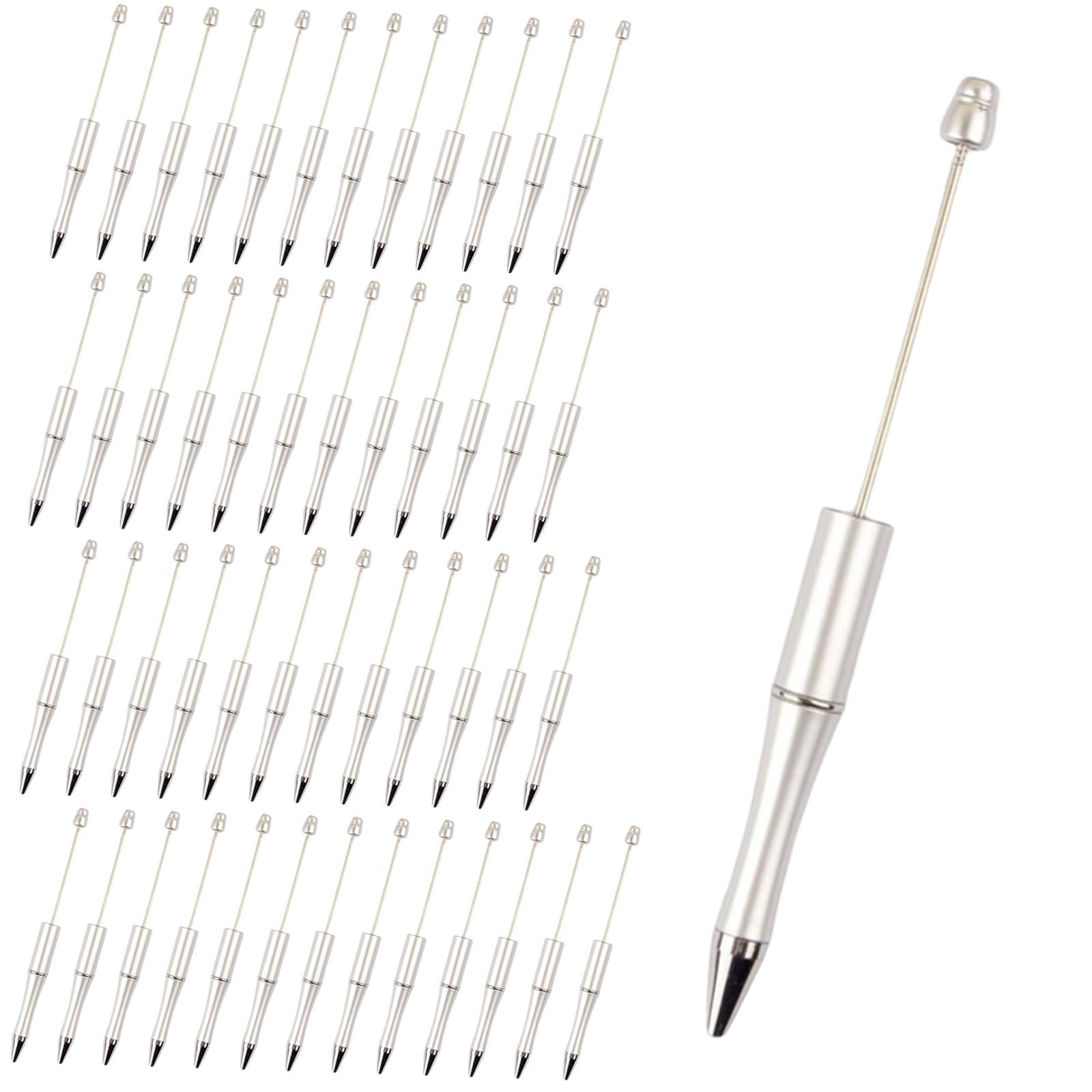50x Bead Pens Ballpoint Pen Ball Pen for Office School  Silver