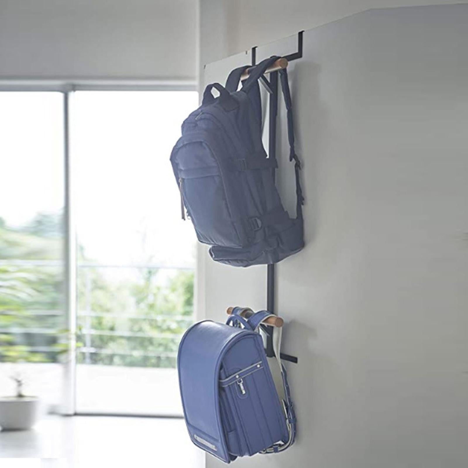 Over The Door Hanger for Shool Bag Sturdy for Bathroom Entryway White