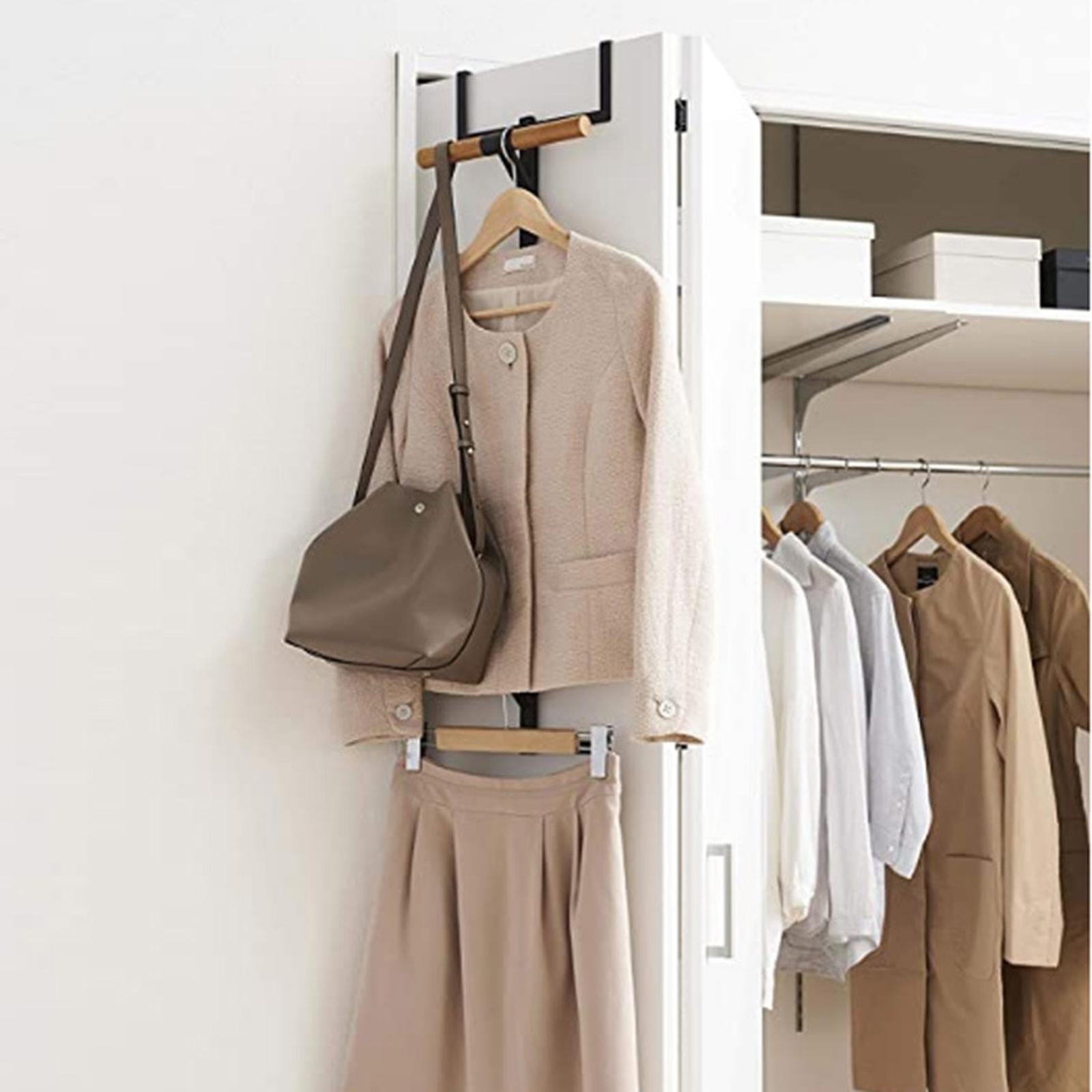 Over The Door Hanger for Shool Bag Sturdy for Bathroom Entryway White