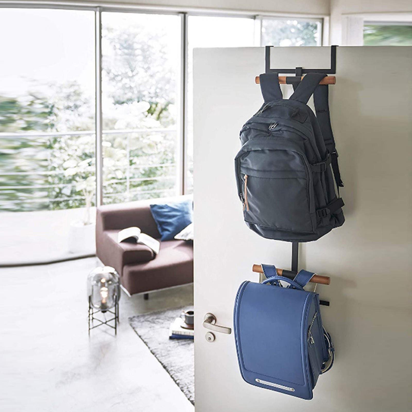 Over The Door Hanger for Shool Bag Sturdy for Bathroom Entryway White