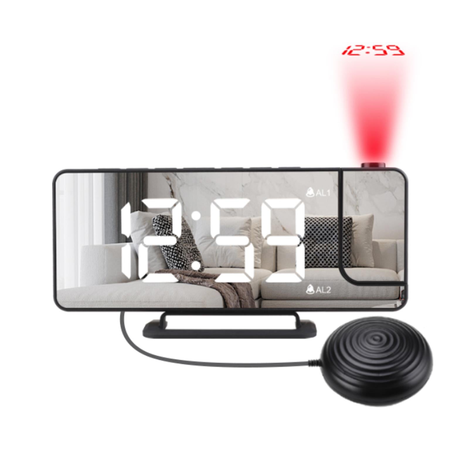 Loud Alarm Clock Vibrating Clock USB Powered Snooze for Heavy Sleepers