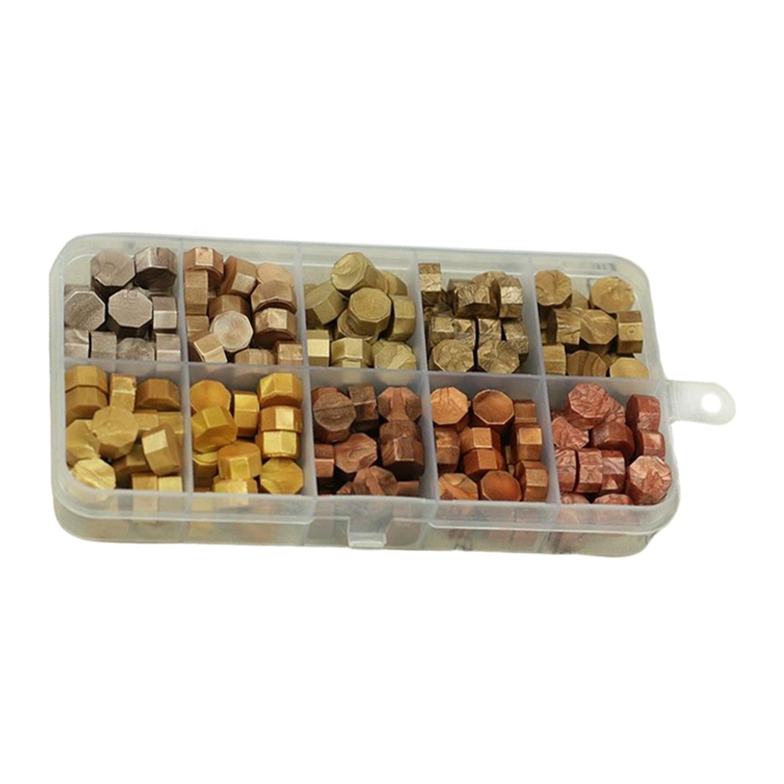 600Pcs Multi Color Wax Seal Beads DIY Sealing Wax Bead for Wine Packages Gold Mix
