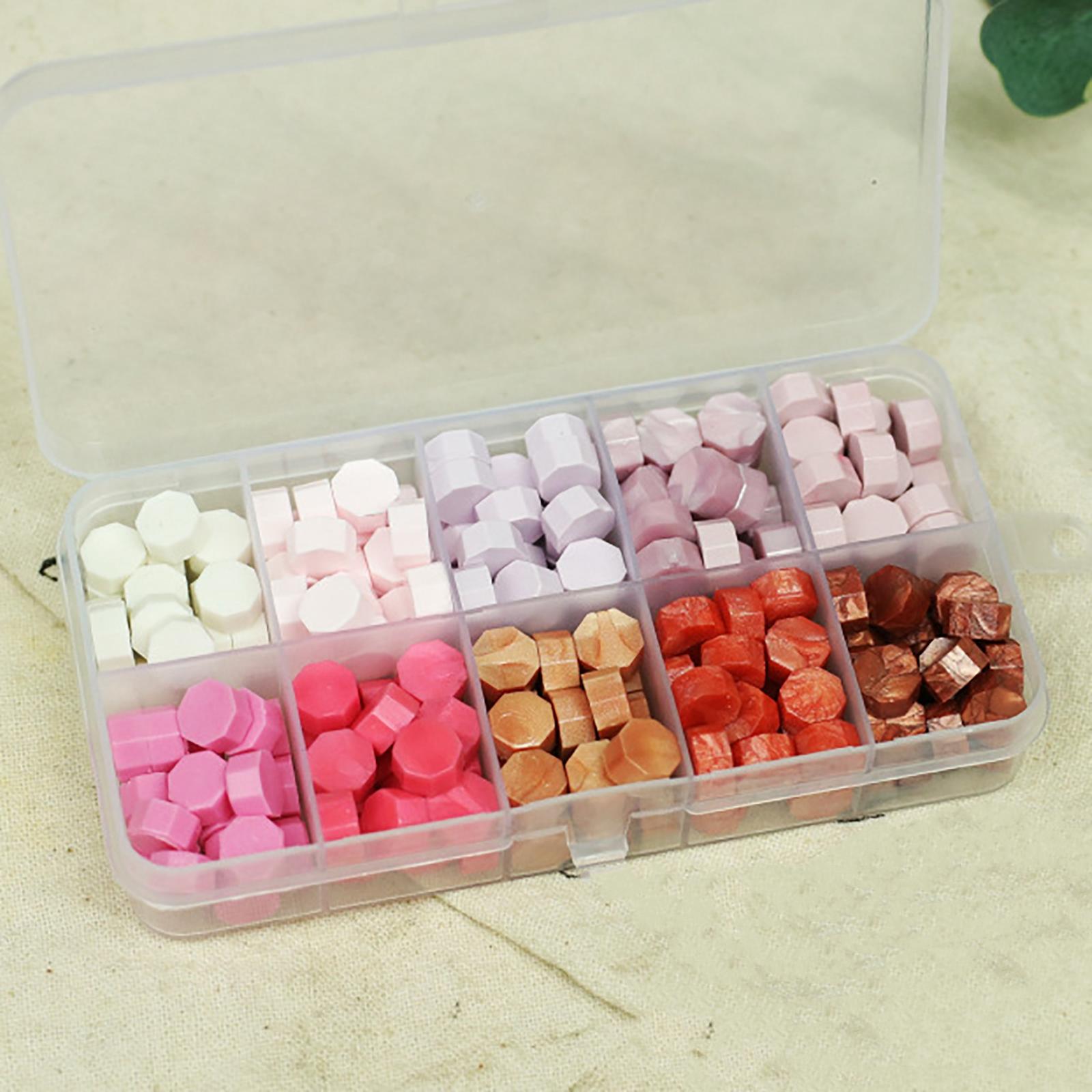600Pcs Multi Color Wax Seal Beads DIY Sealing Wax Bead for Wine Packages Pink