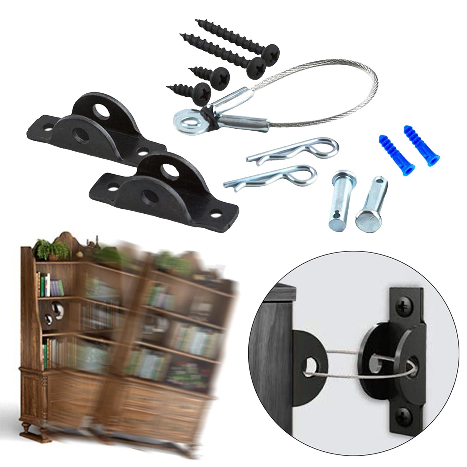 Iron Furniture Anchors Prevent Falling for Bookcases Wardrobes Dressers