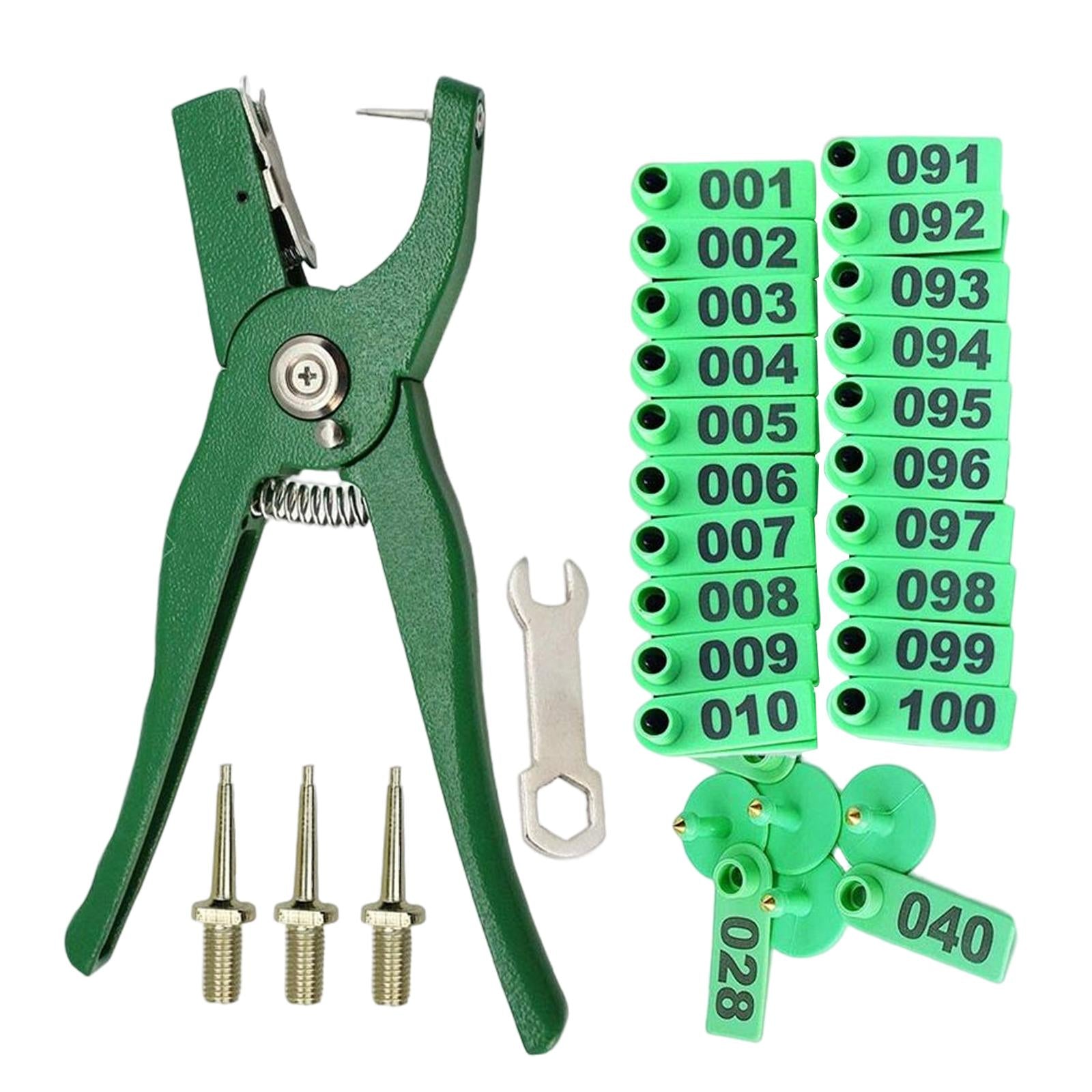 Animal Ear Tag Pliers and Spare 3 Pins for Livestock Farm Handling Supplies