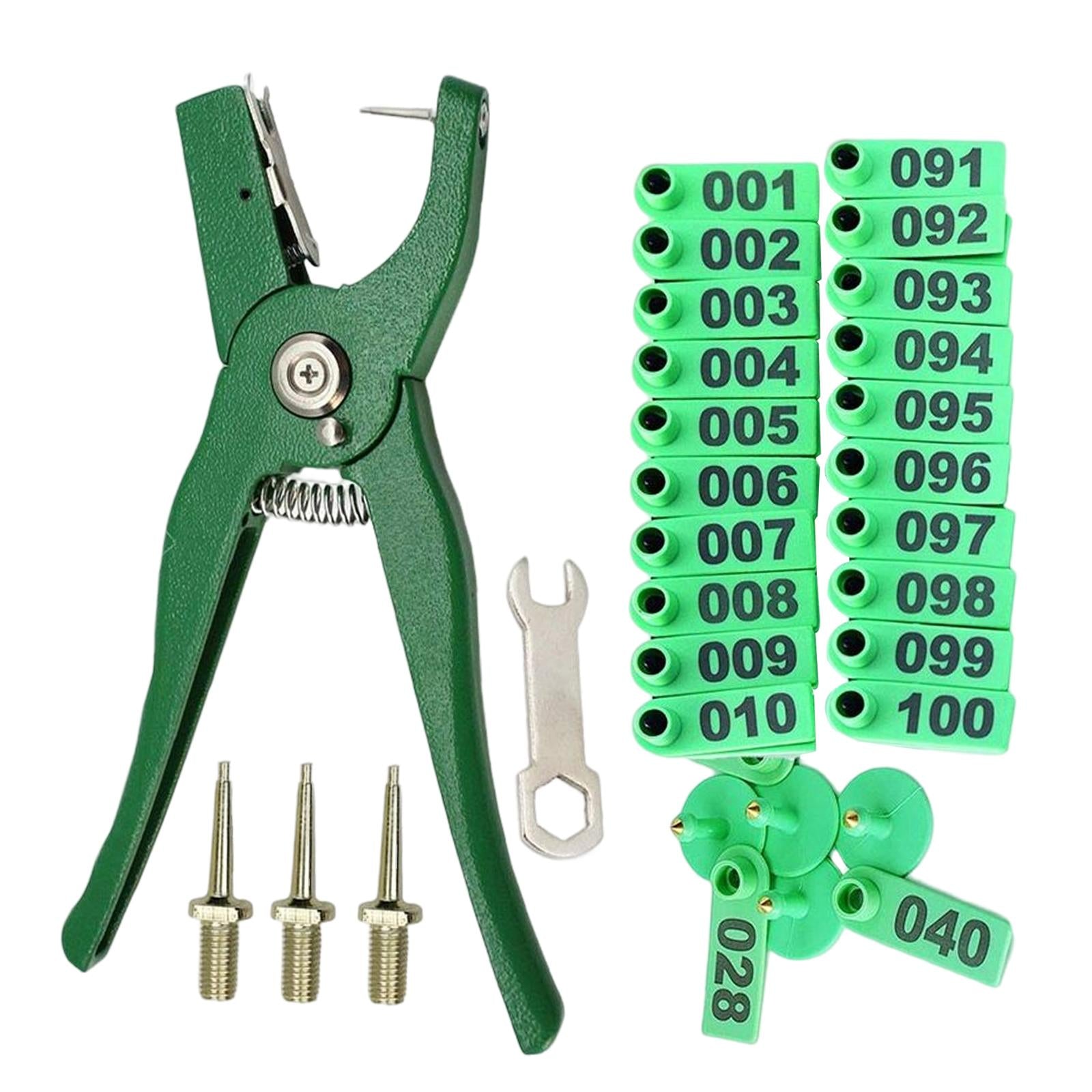Animal Ear Tag Pliers and Spare 3 Pins for Livestock Farm Handling Supplies