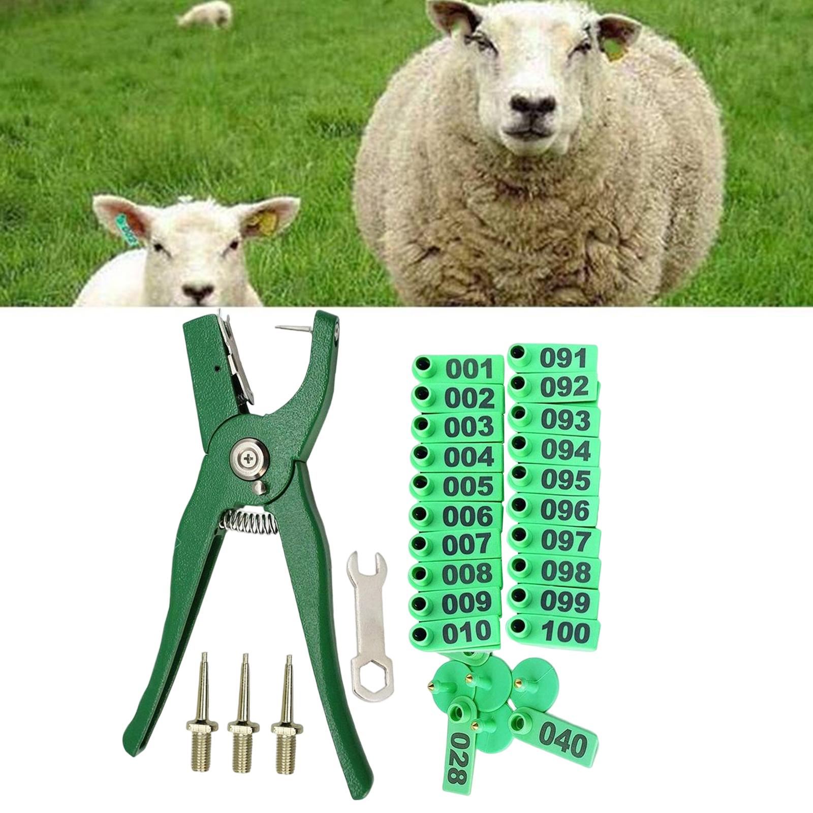 Animal Ear Tag Pliers and Spare 3 Pins for Livestock Farm Handling Supplies