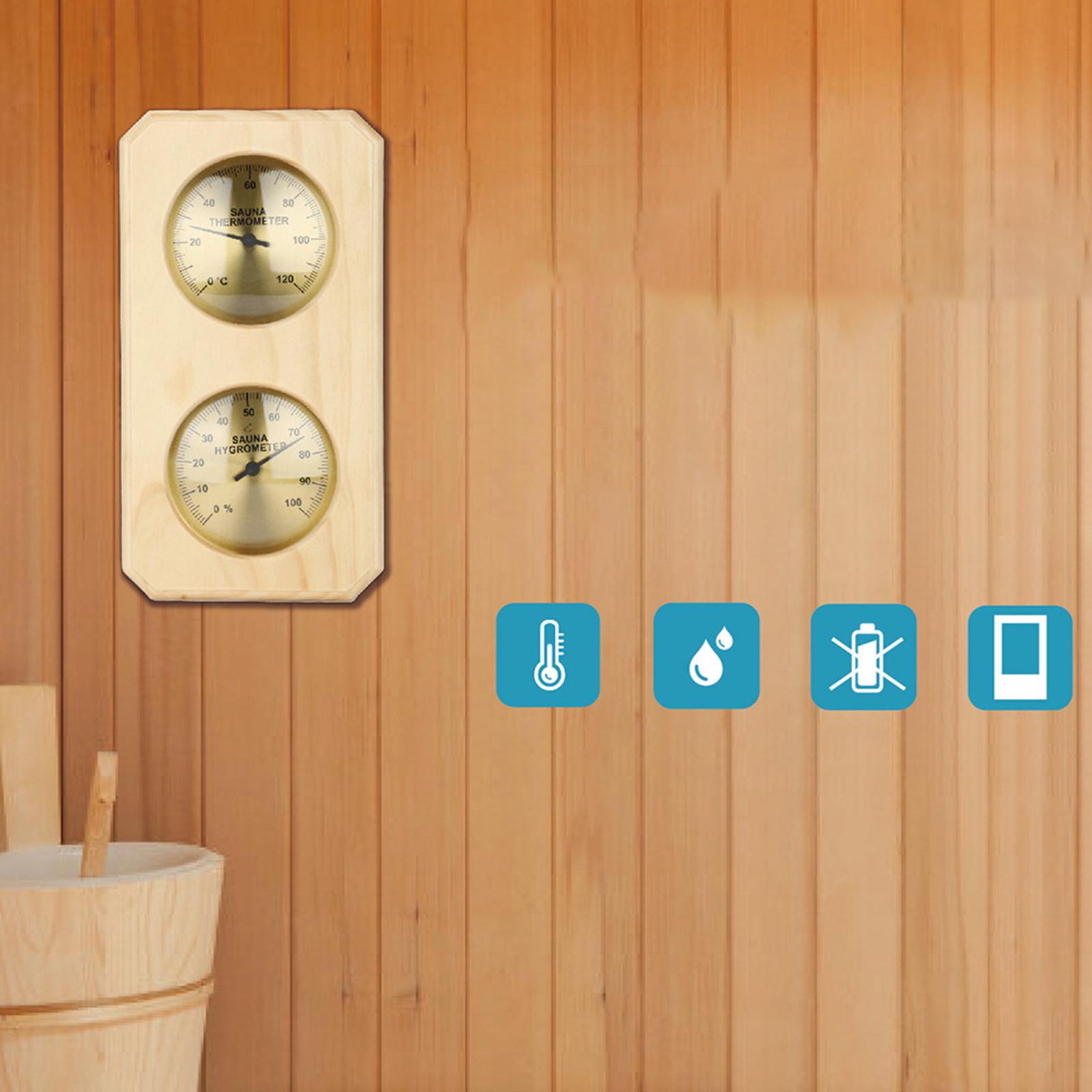 2 in1 Sauna Thermometer Hygrometer Wall Mounted Temperature Measurement