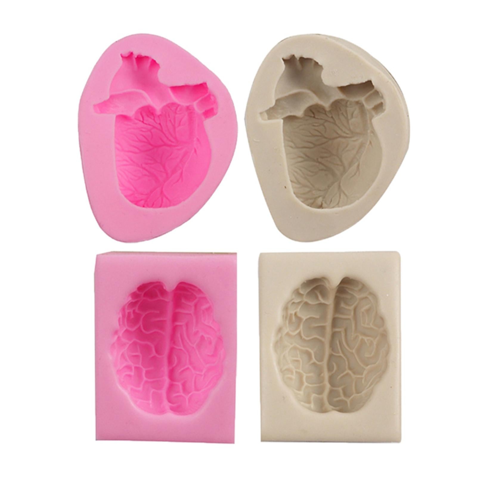 Silicone Fondant Molds DIY Resin Chocolate Mold for Baking Heart Pink