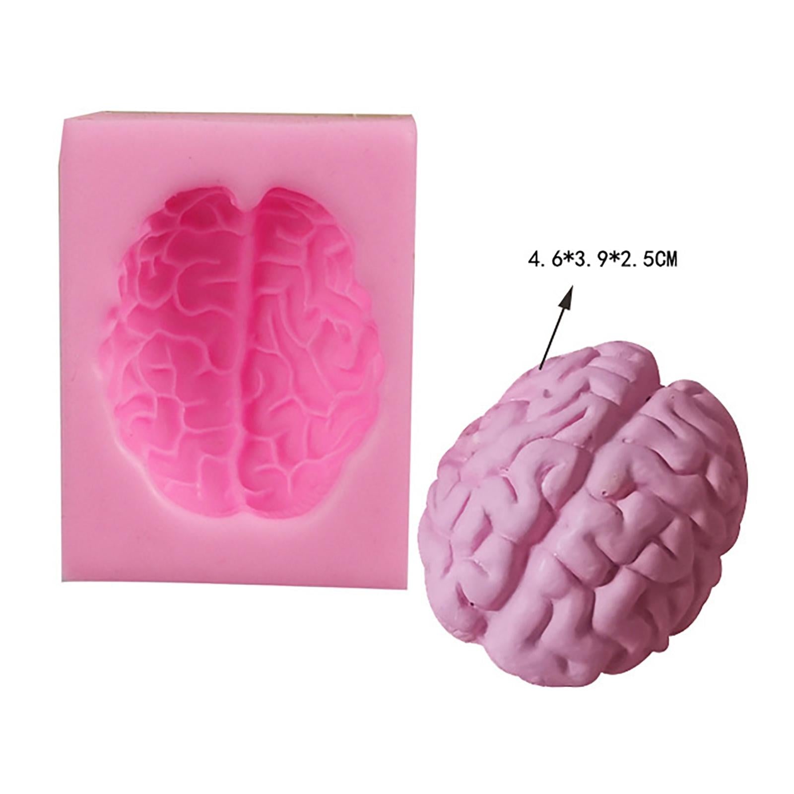 Silicone Fondant Molds DIY Resin Chocolate Mold for Baking Brain Pink