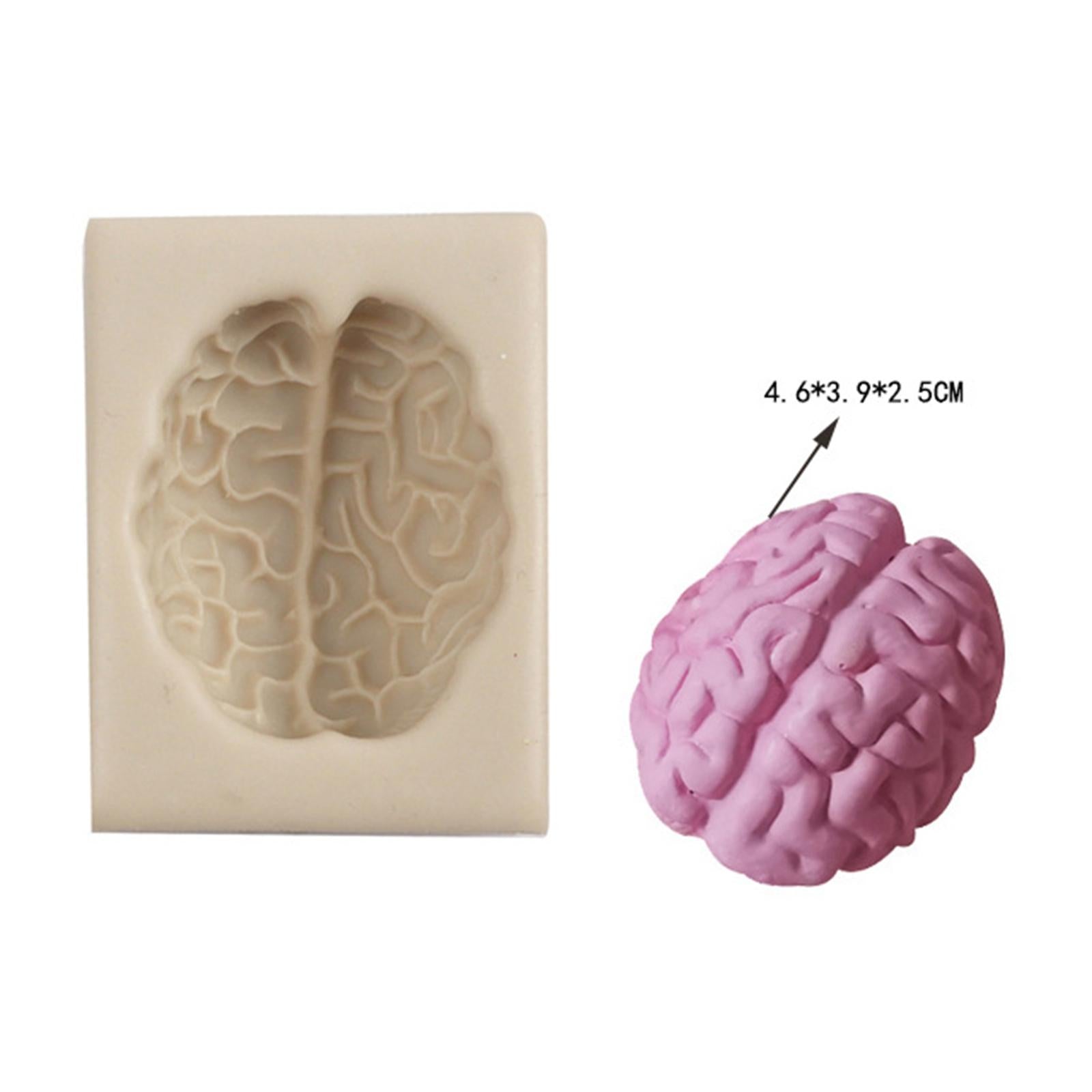 Silicone Fondant Molds DIY Resin Chocolate Mold for Baking Brain Pink