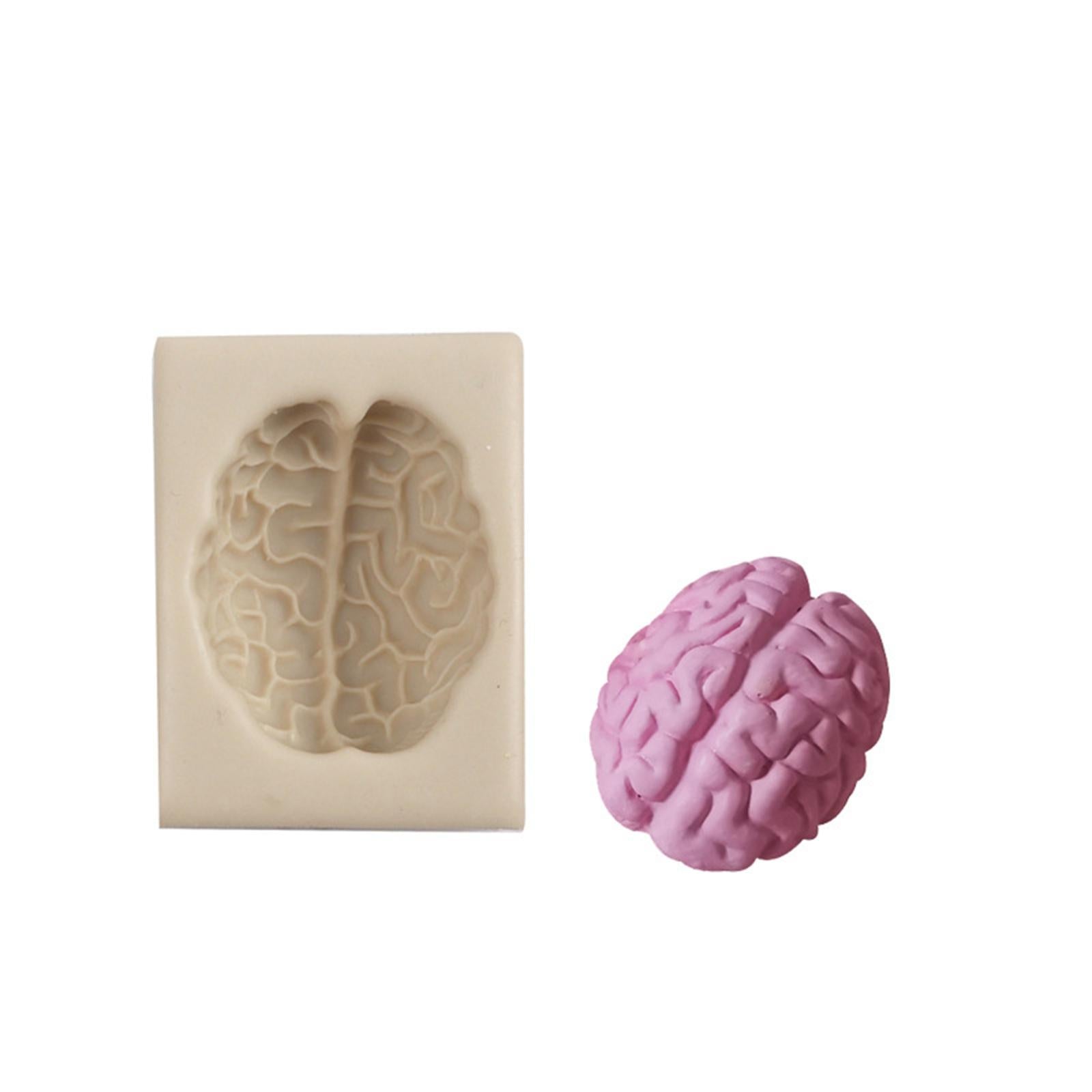 Silicone Fondant Molds DIY Resin Chocolate Mold for Baking Brain Pink