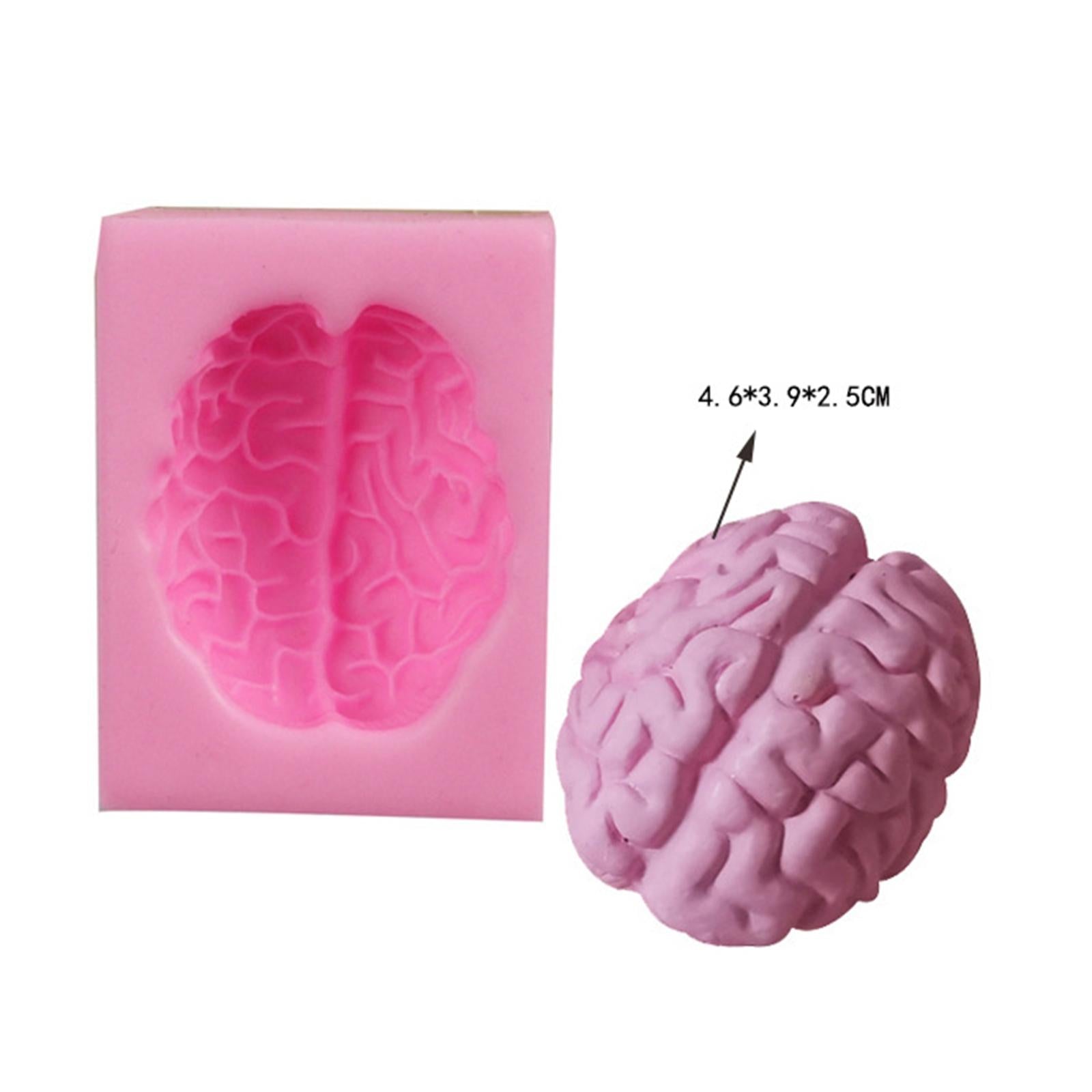 Silicone Fondant Molds DIY Resin Chocolate Mold for Baking Brain Light Gray