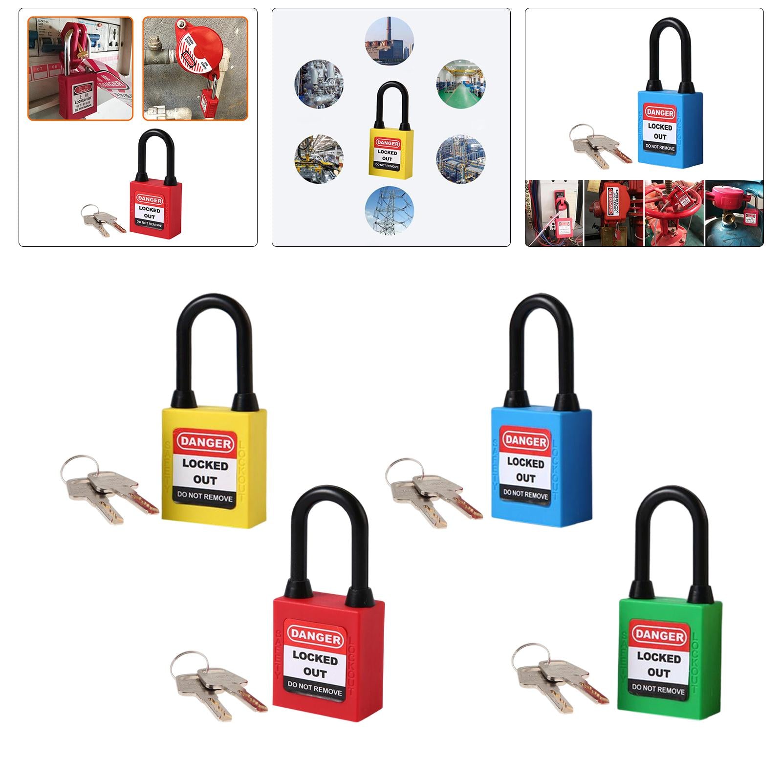 Lockout Tagout Locks Nylon Safety Padlock Premium 6mm Shackle  Red