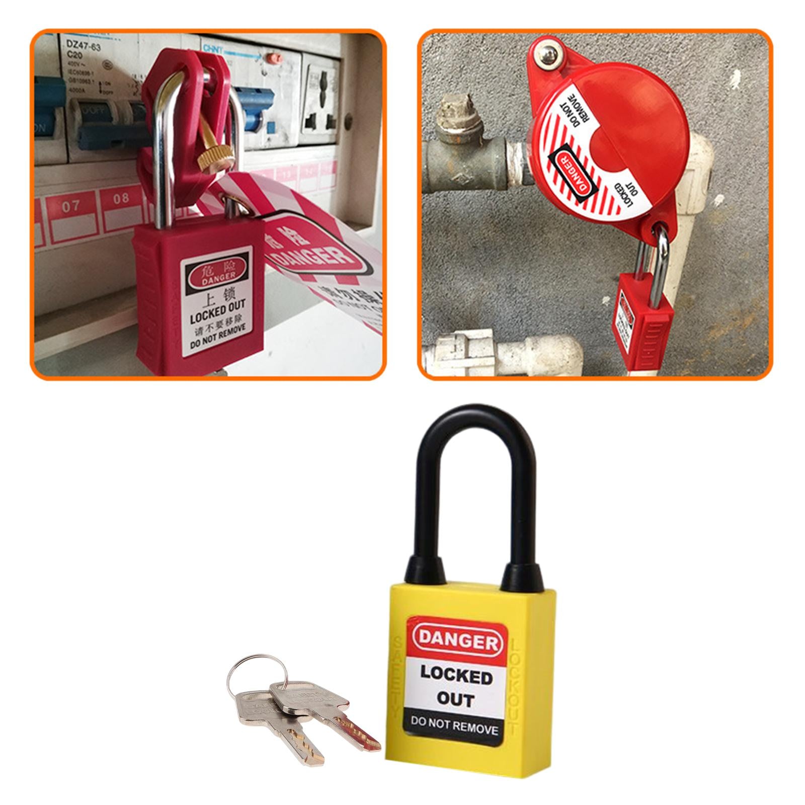 Lockout Tagout Locks Nylon Safety Padlock Premium 6mm Shackle Yellow ...