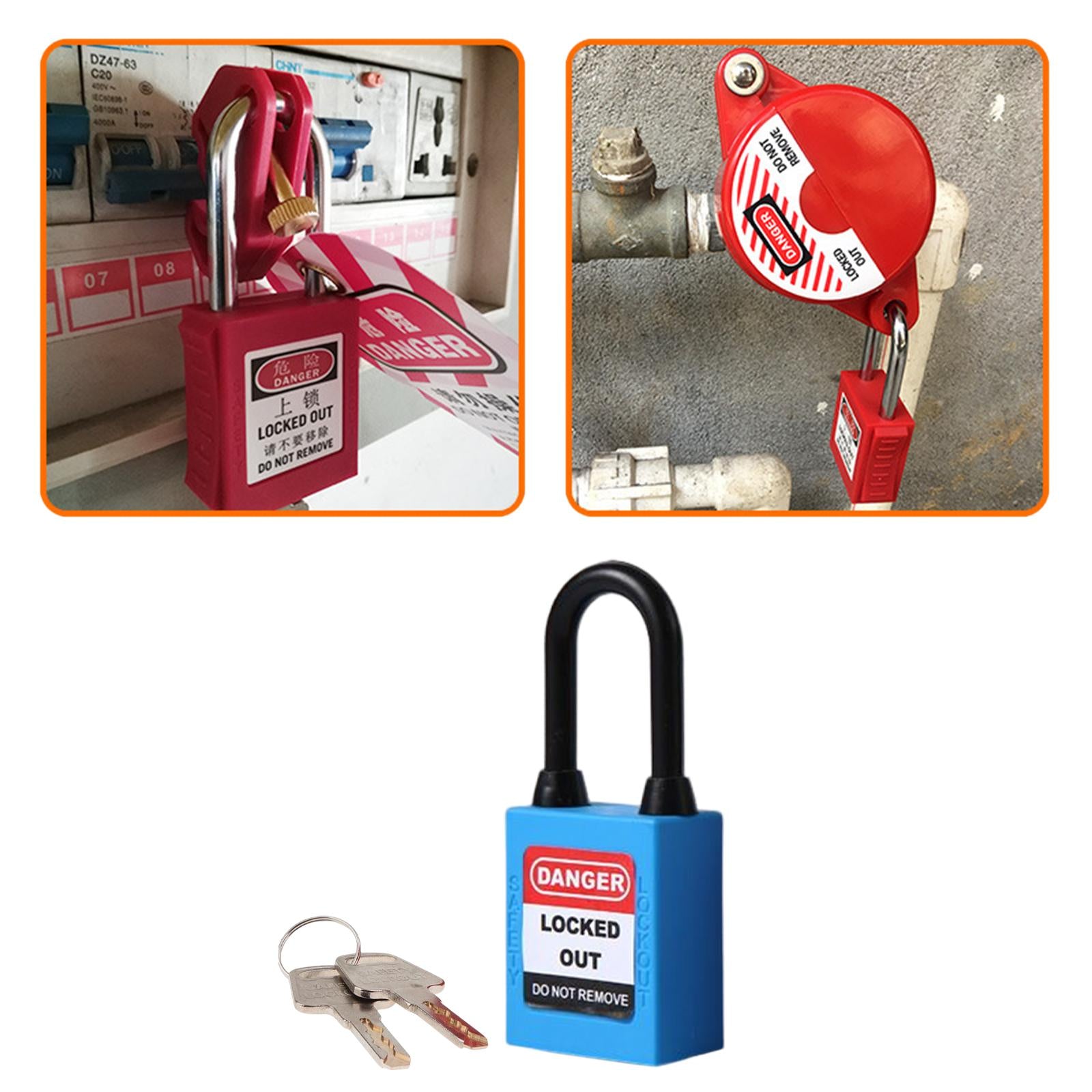 Lockout Tagout Locks Nylon Safety Padlock Premium 6mm Shackle  Blue